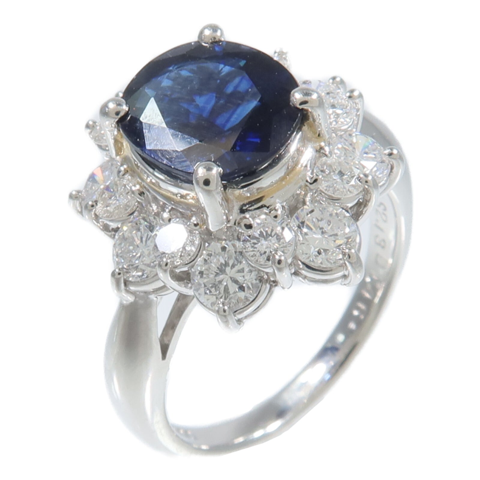 JEWELRY PT900鉑金Sapphire Diamond Ring藍寶石/鑽石戒指