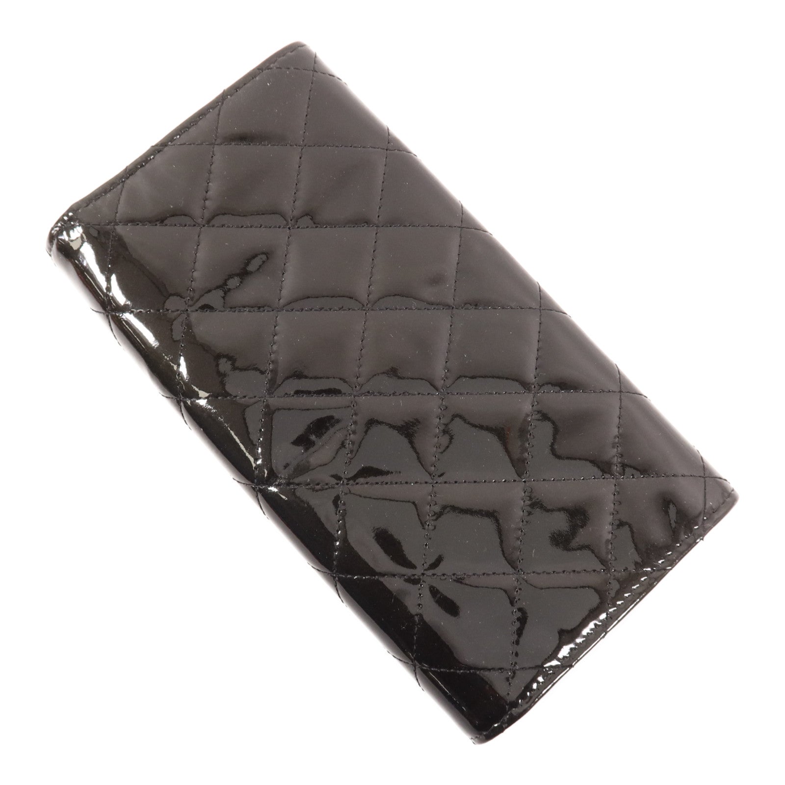 CHANEL 漆皮皮革Long Wallet銀扣長錢包