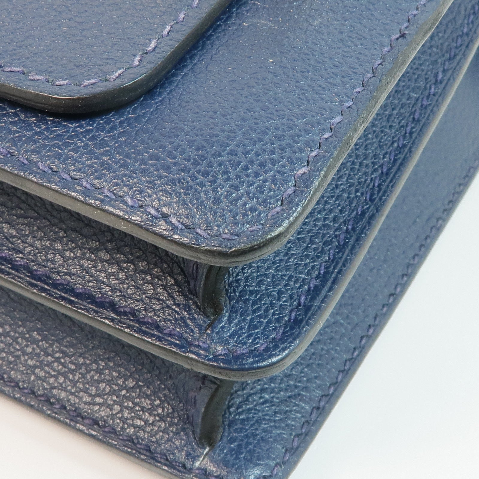 HERMES Evercolor皮革Mini Roulis金扣肩背袋Bleu Brighton