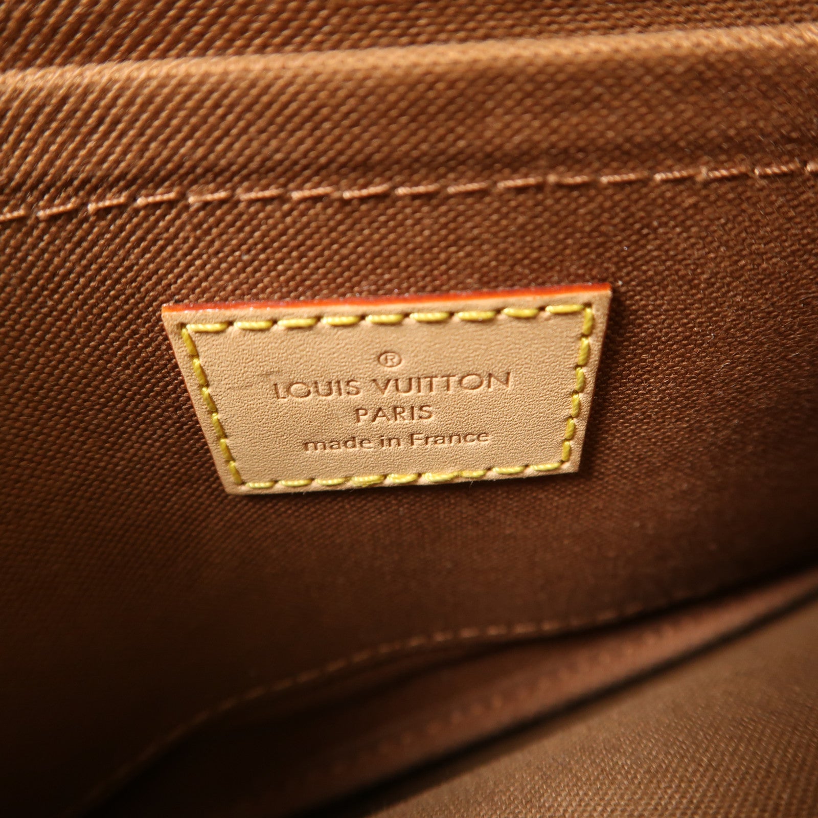 LOUIS VUITTON Monogram Multi Pochette Accessoires金扣肩背袋棕色