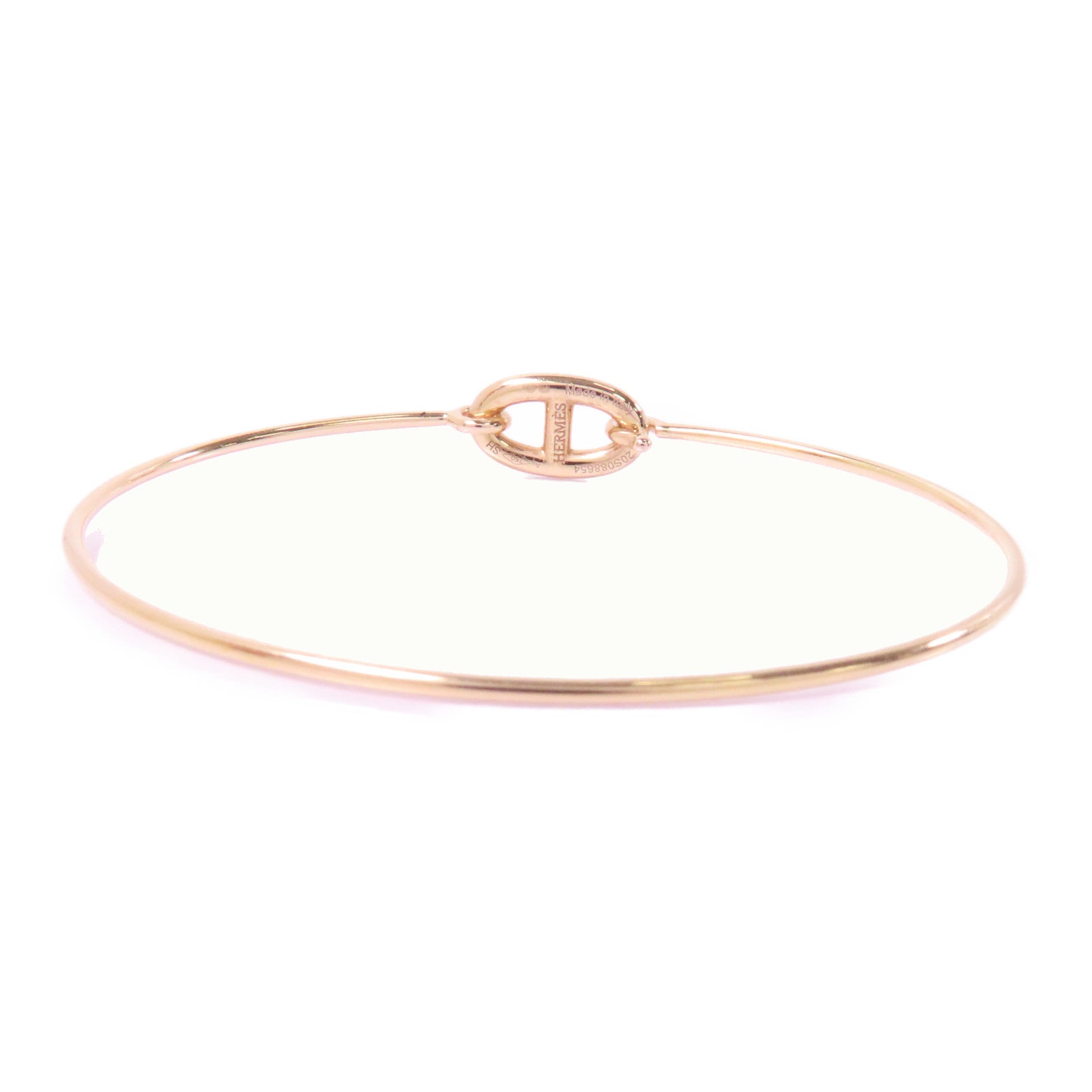 HERMES 18K玫瑰金Ronde Chaine Bracelet手鐲金色