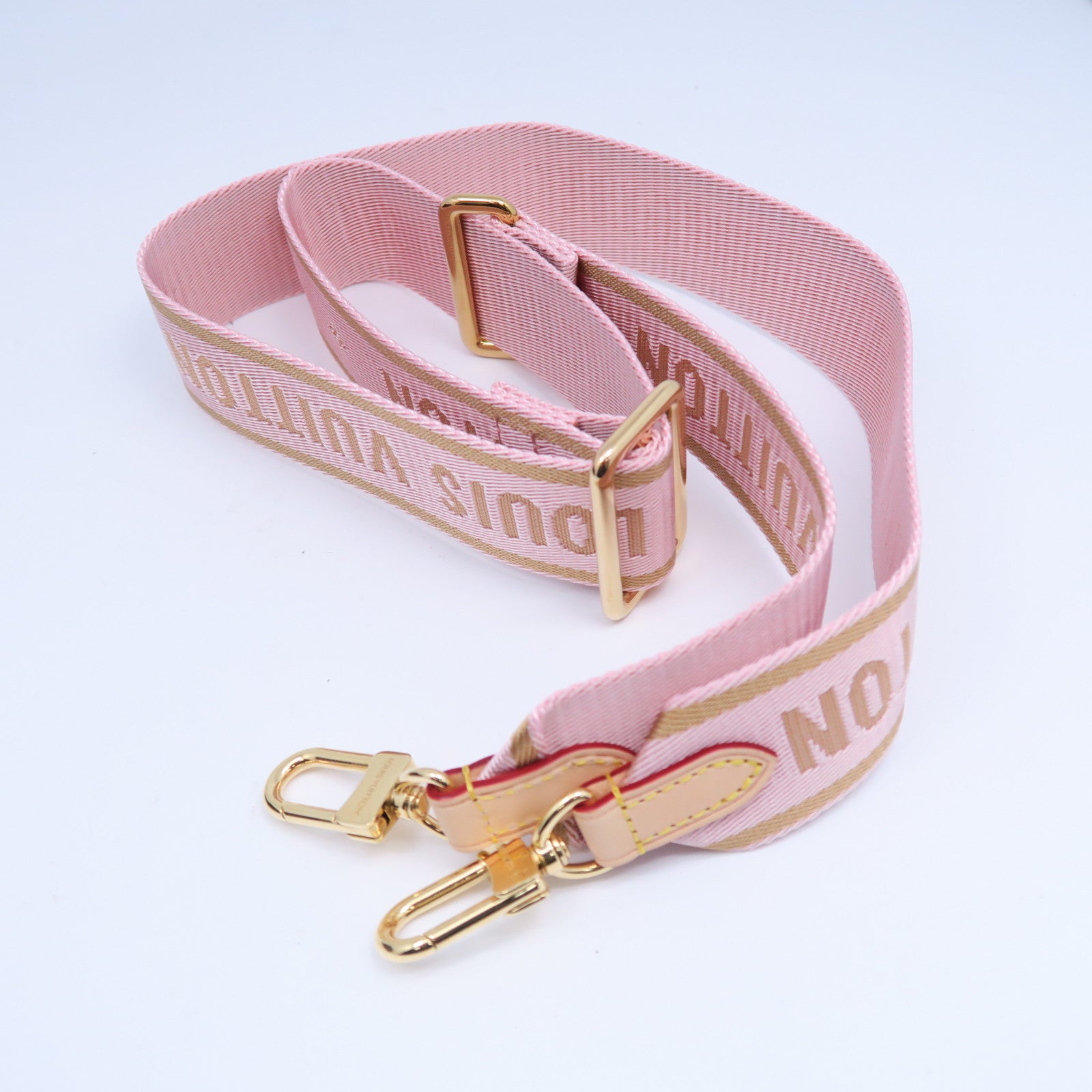 LOUIS VUITTON Monogram Pochette Accessoires金扣手挽肩背兩用袋啡色/粉紅色