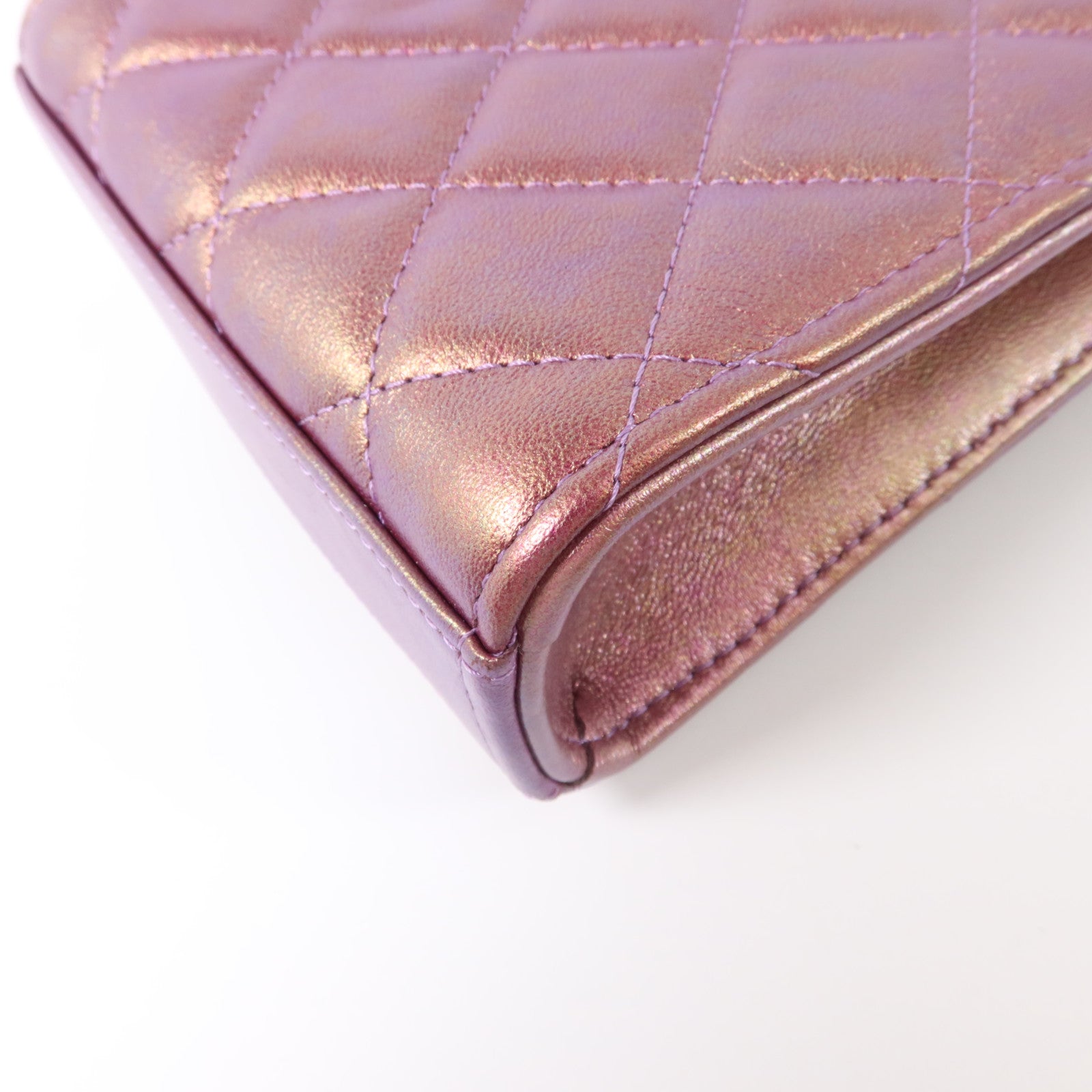 CHANEL 羊皮皮革Phone Bag金扣鏈帶肩背袋