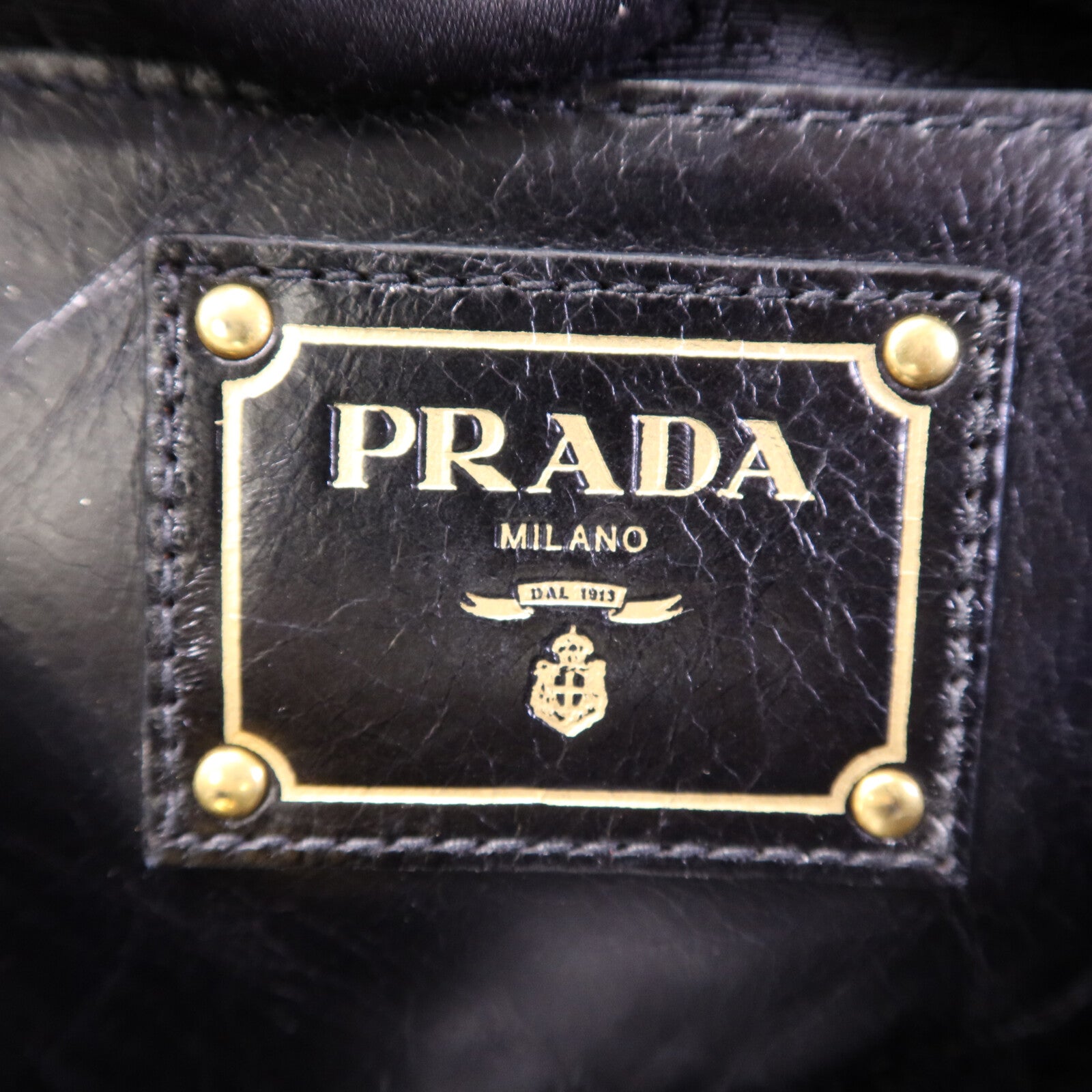 PRADA 牛皮皮革2way Shoulder金扣手挽肩背兩用袋