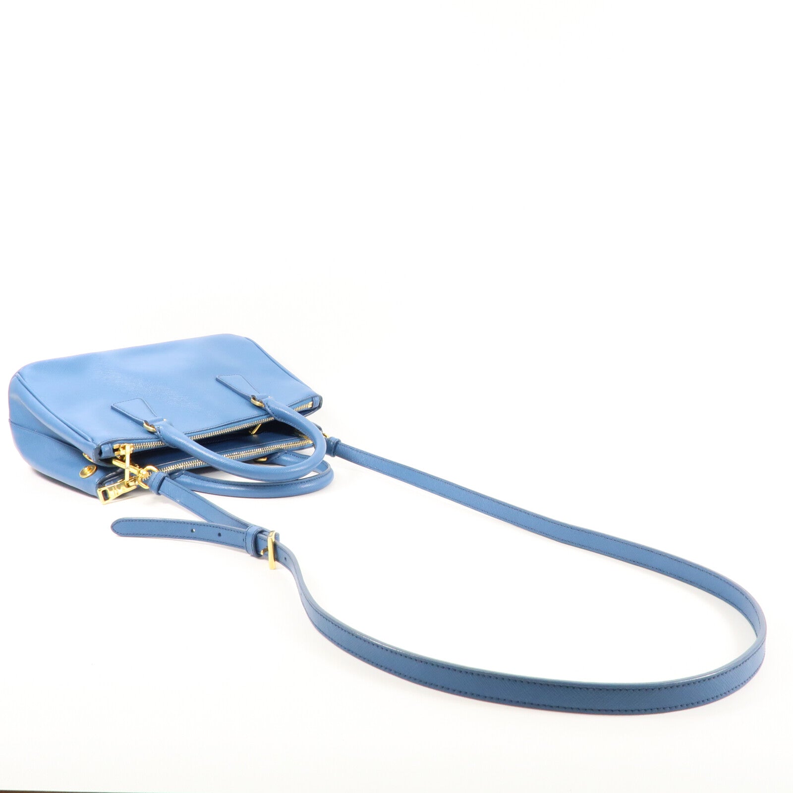 PRADA 牛皮皮革Galleria Bag金扣手挽肩背兩用袋