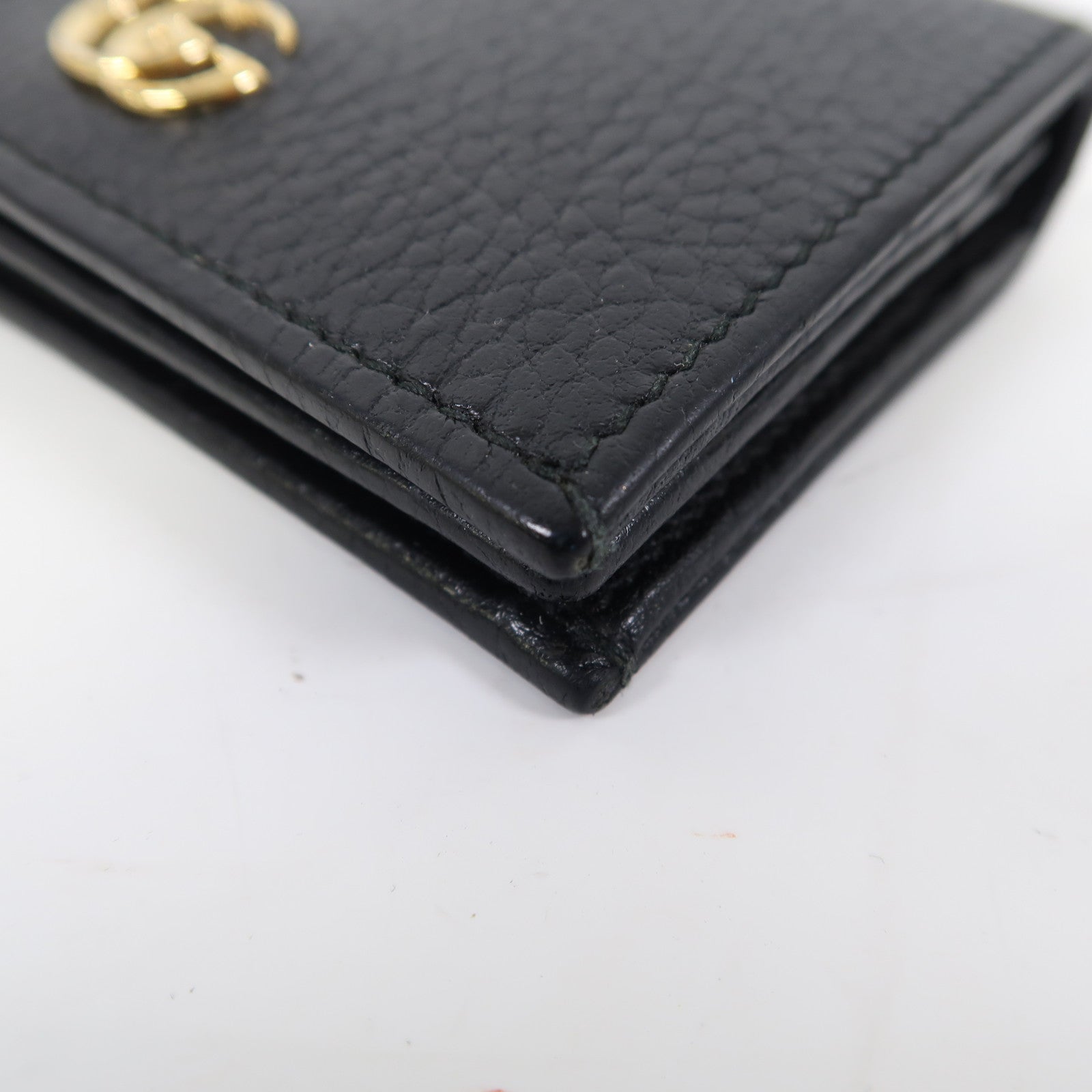 GUCCI 牛皮皮革GG Marmont Wallet金扣錢包黑色