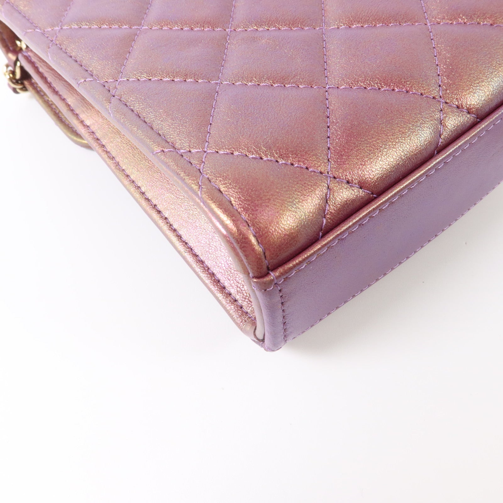 CHANEL 羊皮皮革Phone Bag金扣鏈帶肩背袋