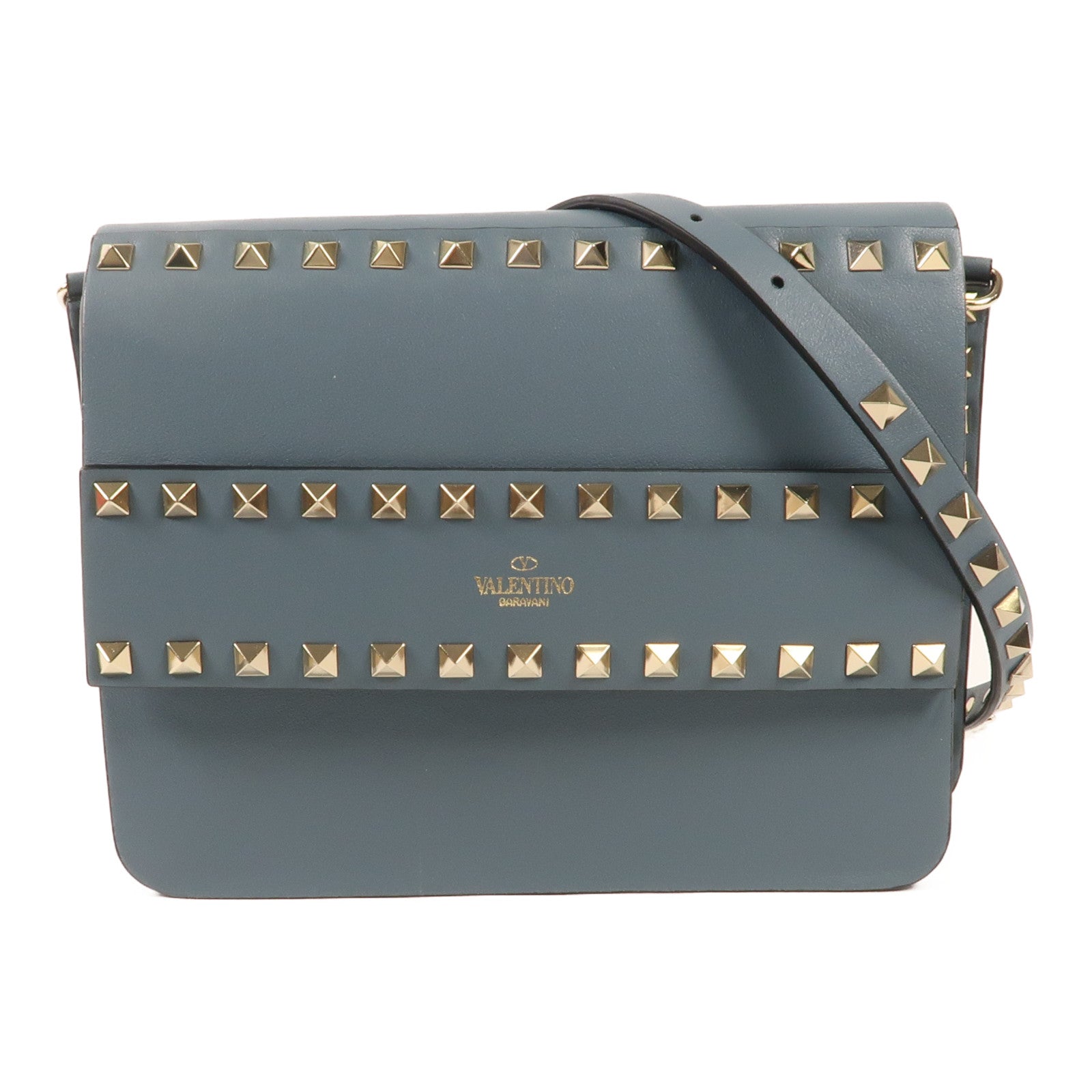 Valentino 牛皮皮革Shoulder Bag銀扣肩背袋