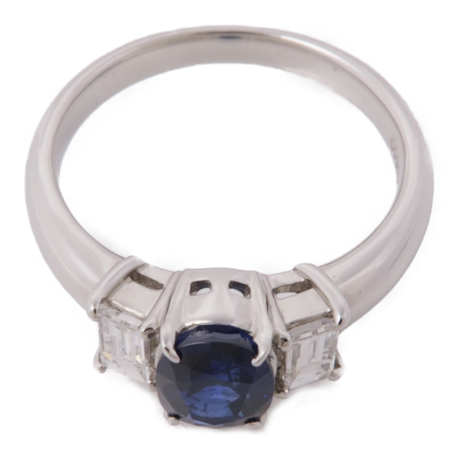 JEWELRY PT900鉑金Sapphire/Diamond Ring藍寶石/鑽石戒指US#5.25