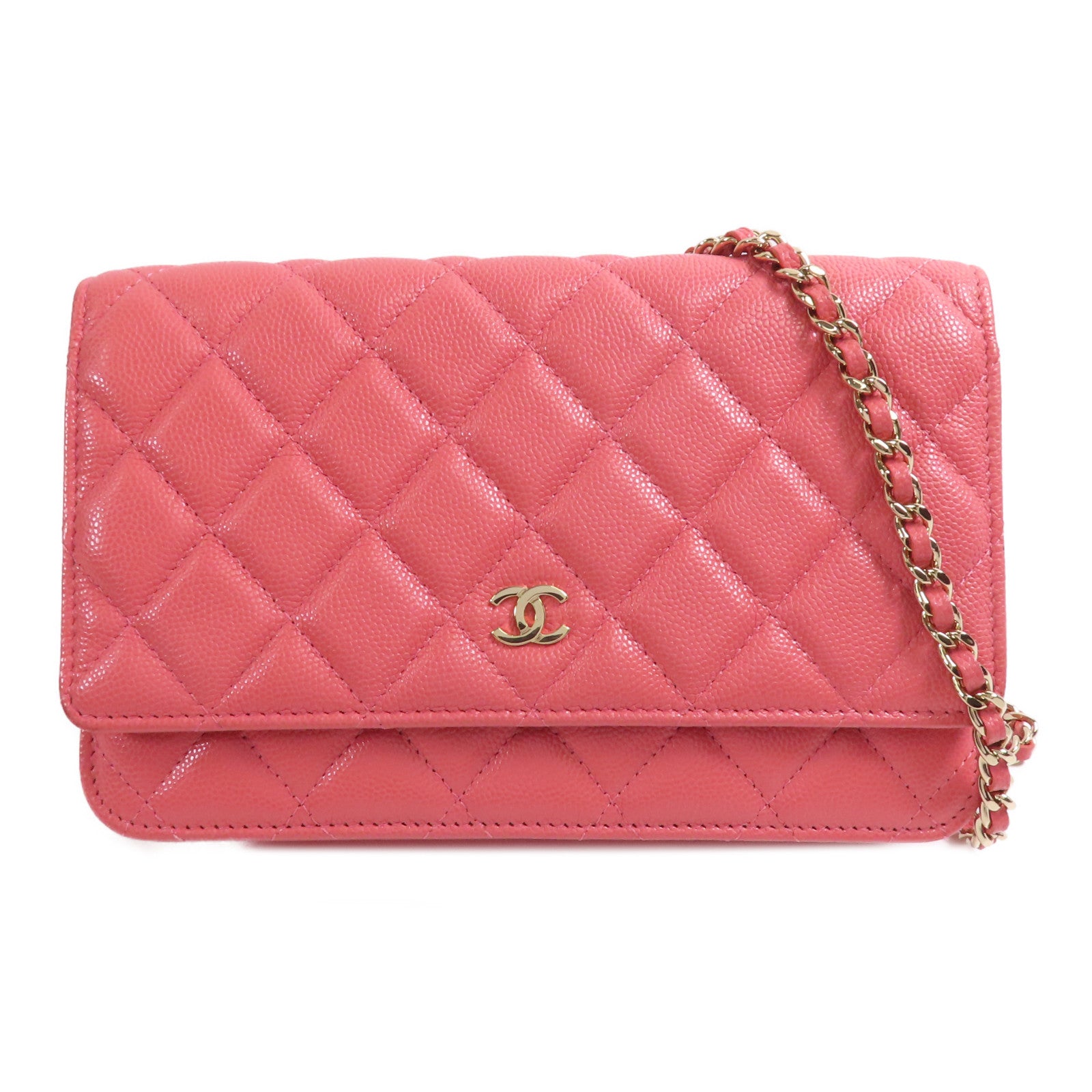 CHANEL 牛皮皮革WOC Wallet On Chain金扣鏈帶肩背袋