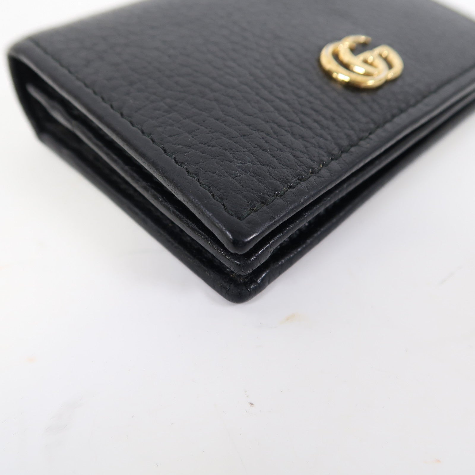 GUCCI 牛皮皮革GG Marmont Wallet金扣錢包黑色