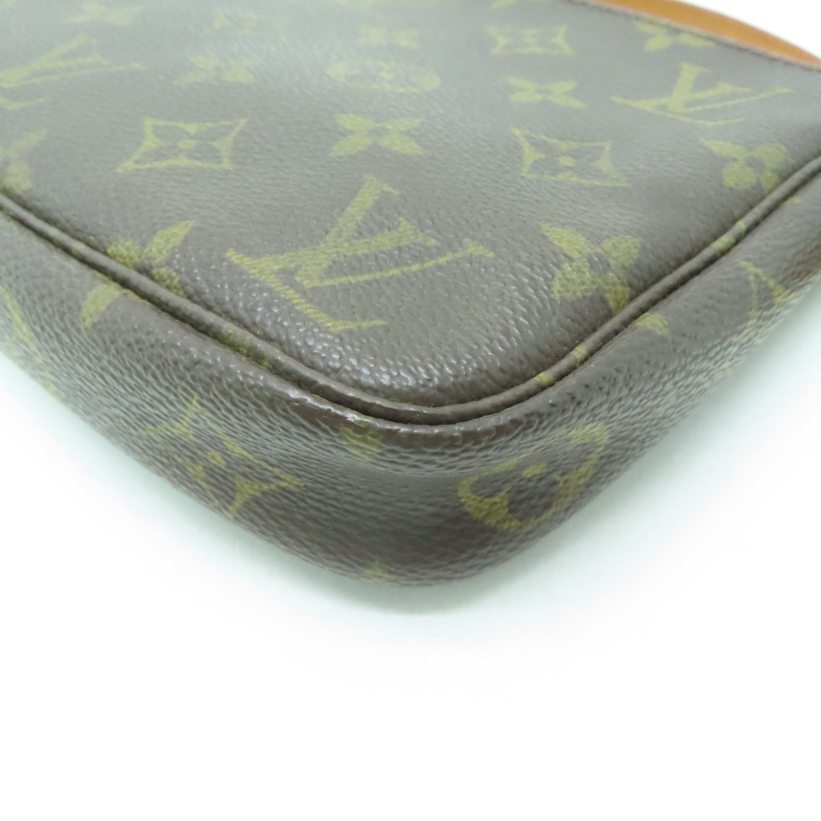 LOUIS VUITTON 【激減優惠】塗層帆布Pochette Accessories金扣手挽袋啡色