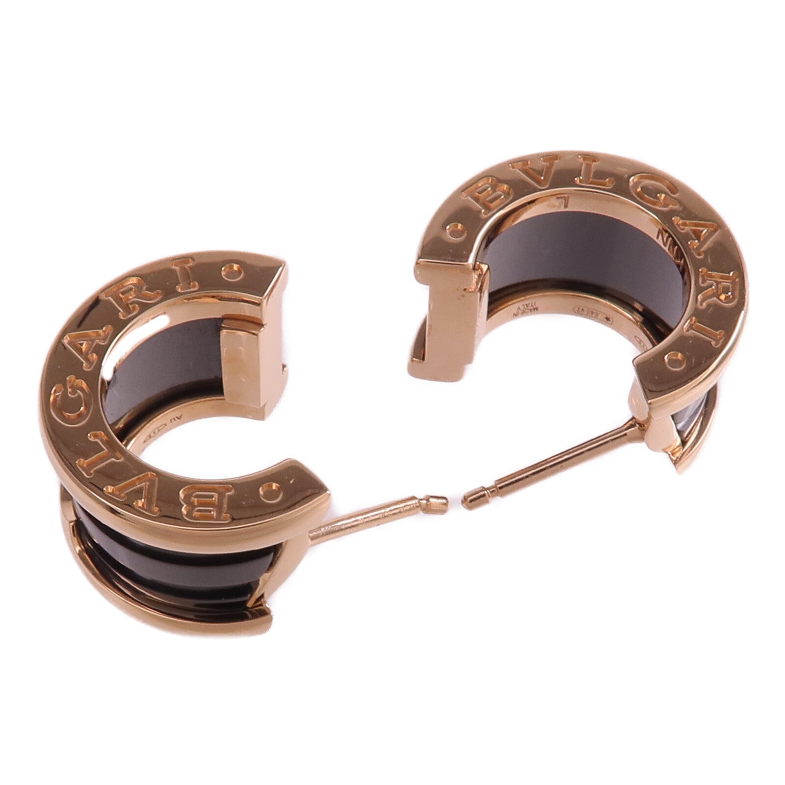 BVLGARI 18K玫瑰金/陶瓷B.zero1 Earrings耳環