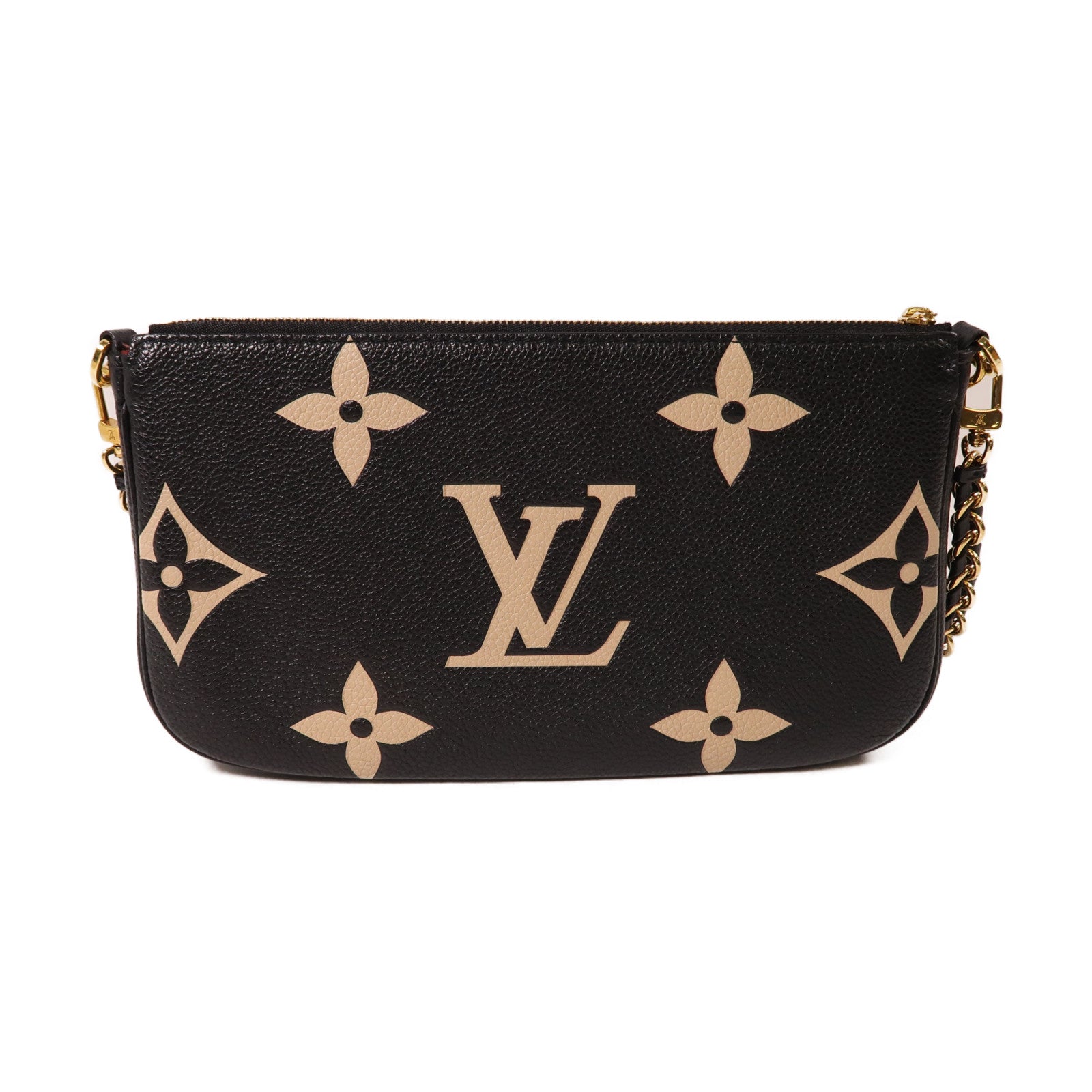 LOUIS VUITTON Monogram Empreinte Multi Pochette Accessoires金扣肩背袋黑色