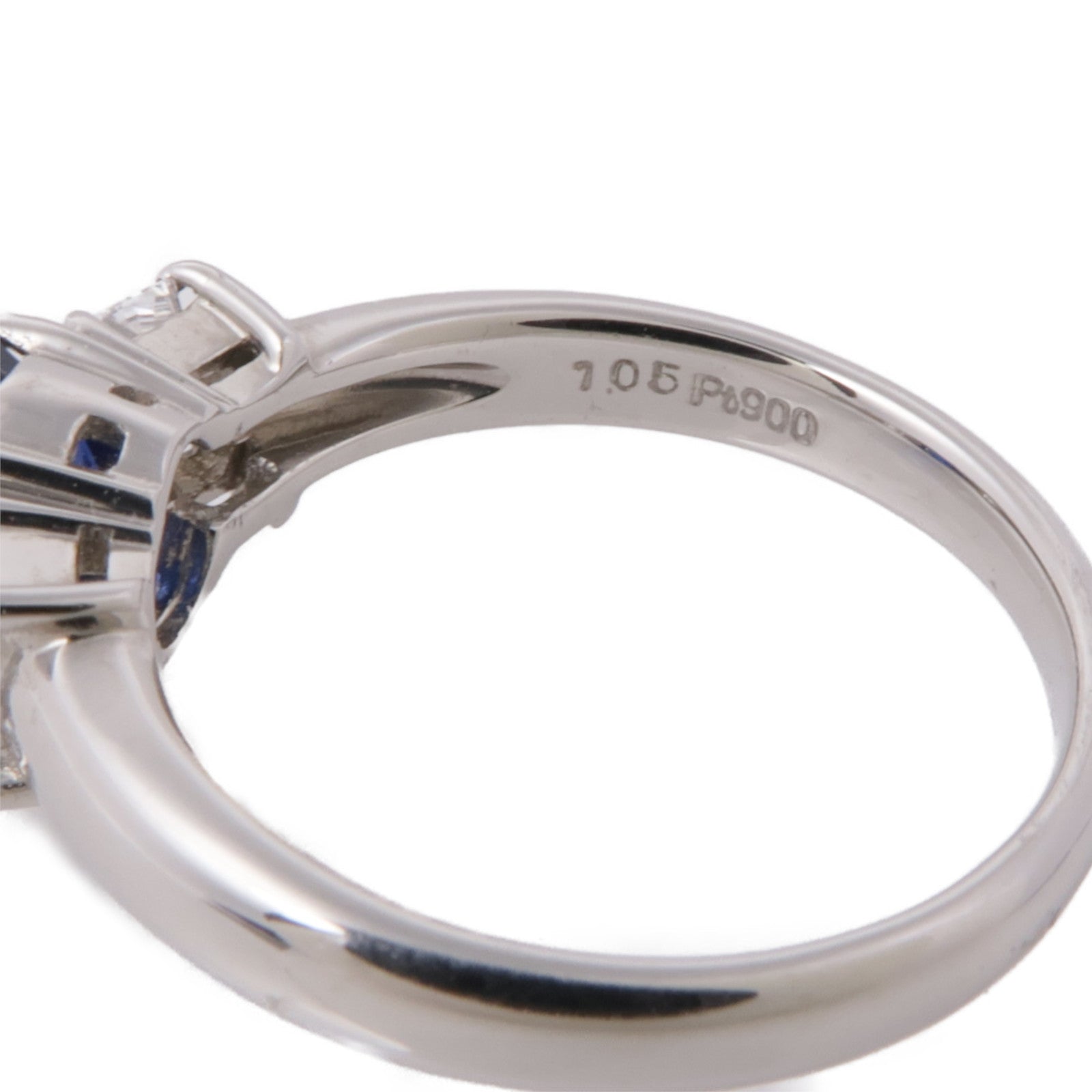 JEWELRY PT900鉑金Sapphire/Diamond Ring藍寶石/鑽石戒指US#5.25