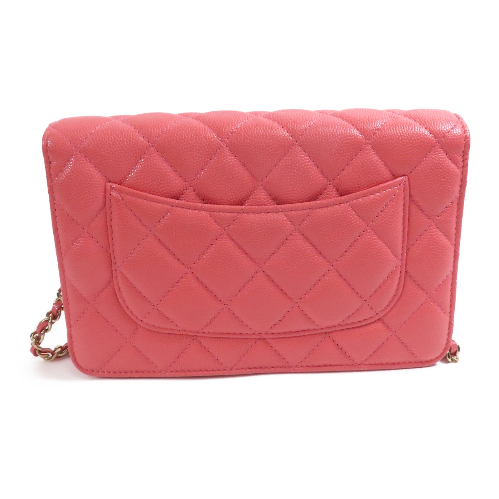 CHANEL 牛皮皮革WOC Wallet On Chain金扣鏈帶肩背袋