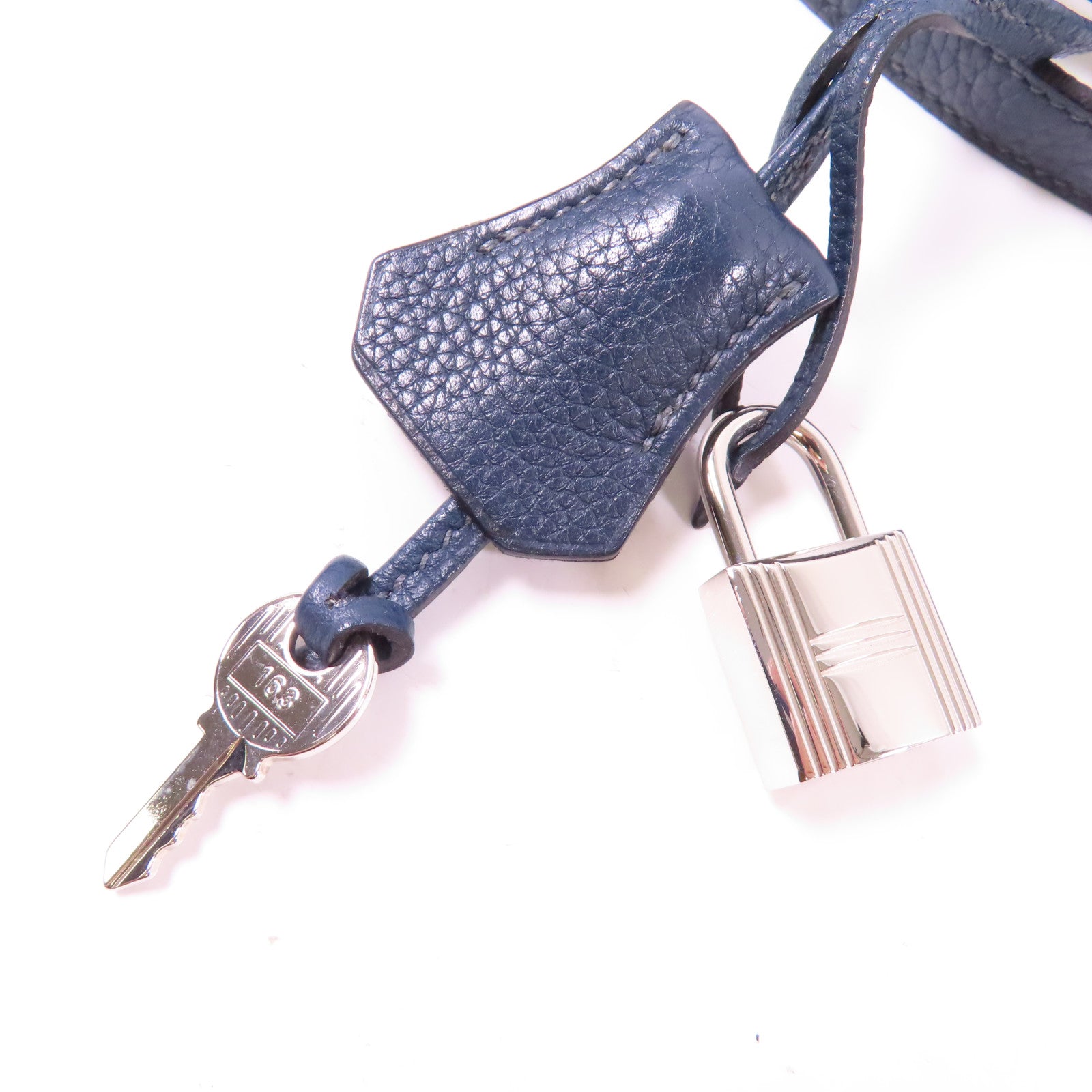HERMES Taurillon Clemence皮革Bolide 35銀扣手挽肩背兩用袋藍色