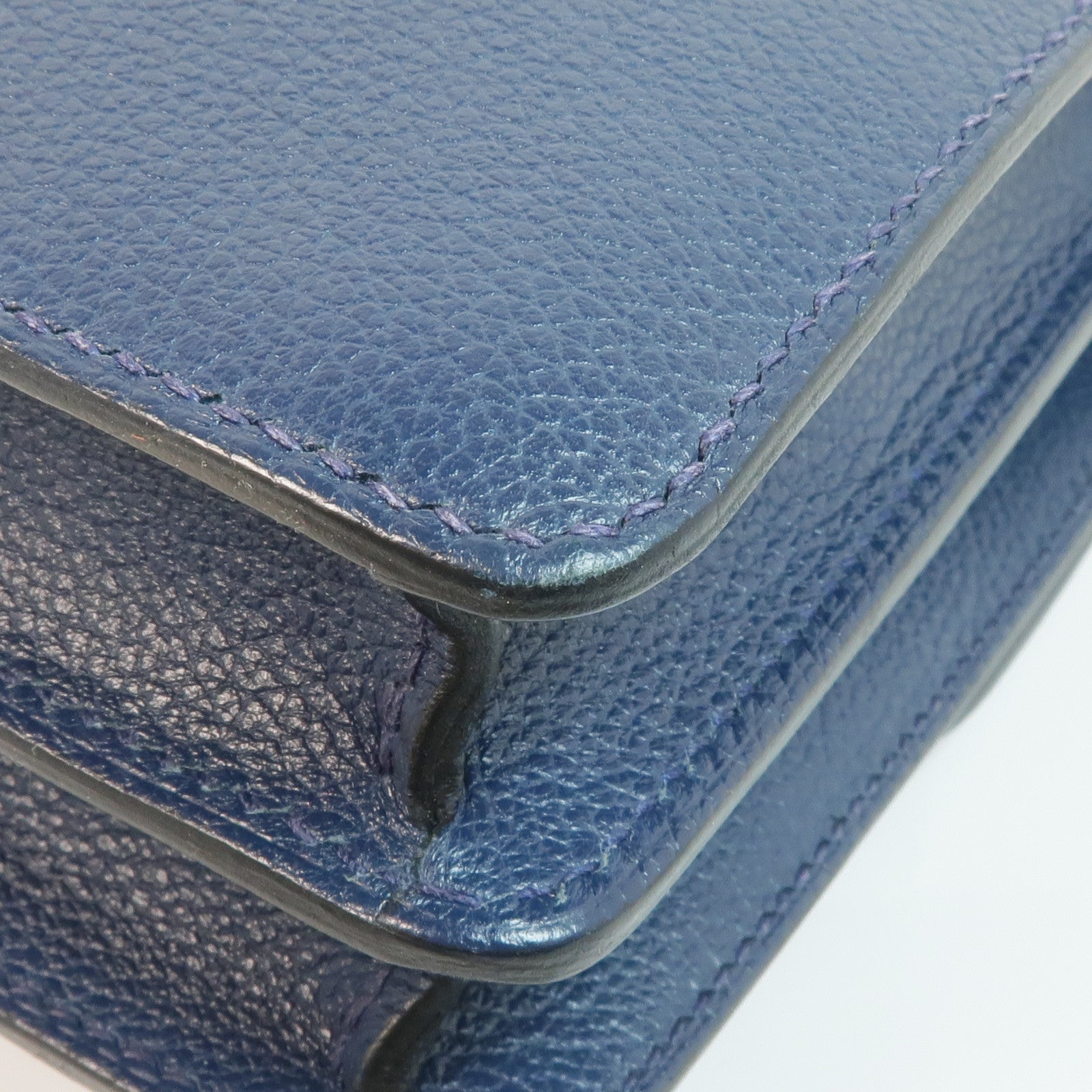 HERMES Evercolor皮革Mini Roulis金扣肩背袋Bleu Brighton