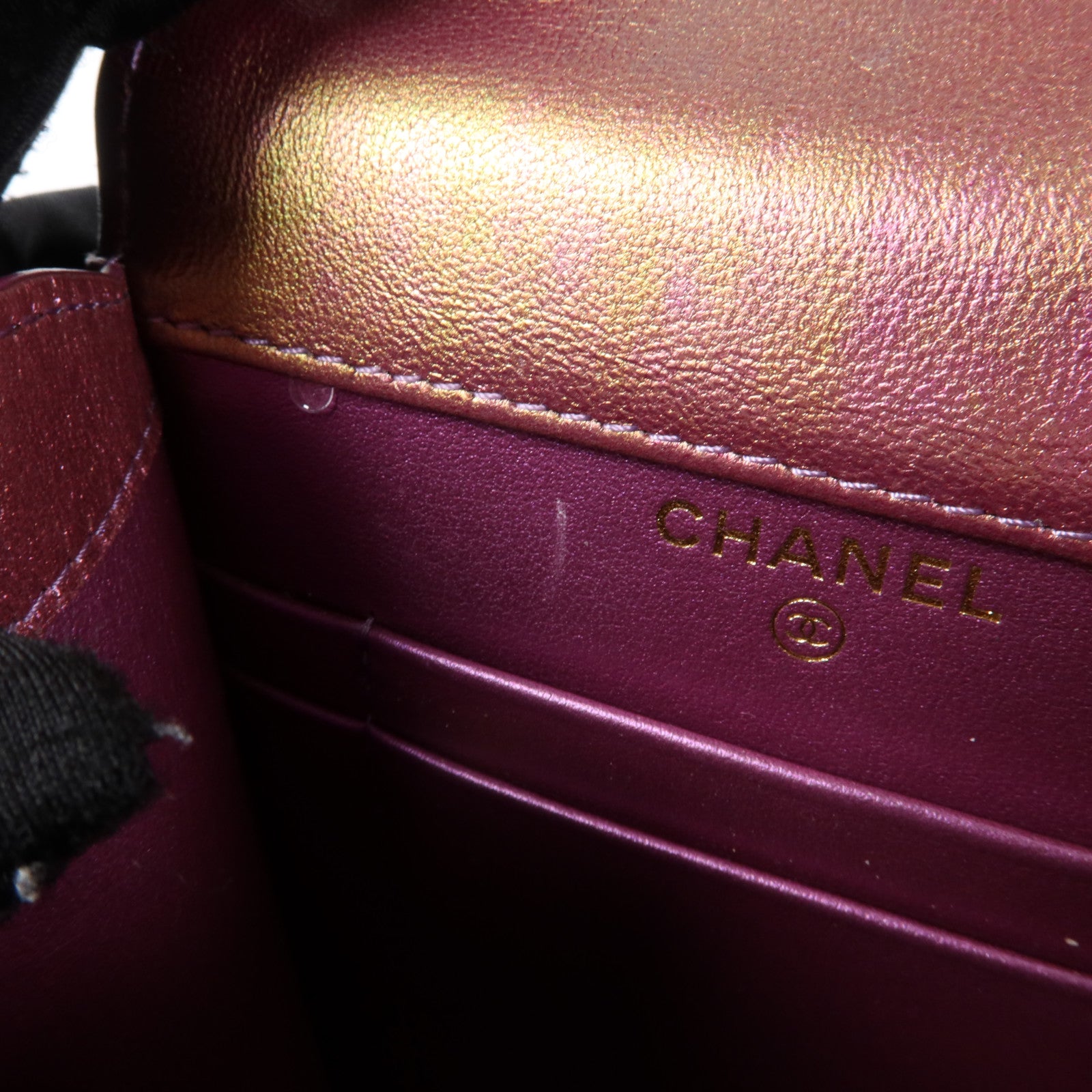 CHANEL 羊皮皮革Phone Bag金扣鏈帶肩背袋