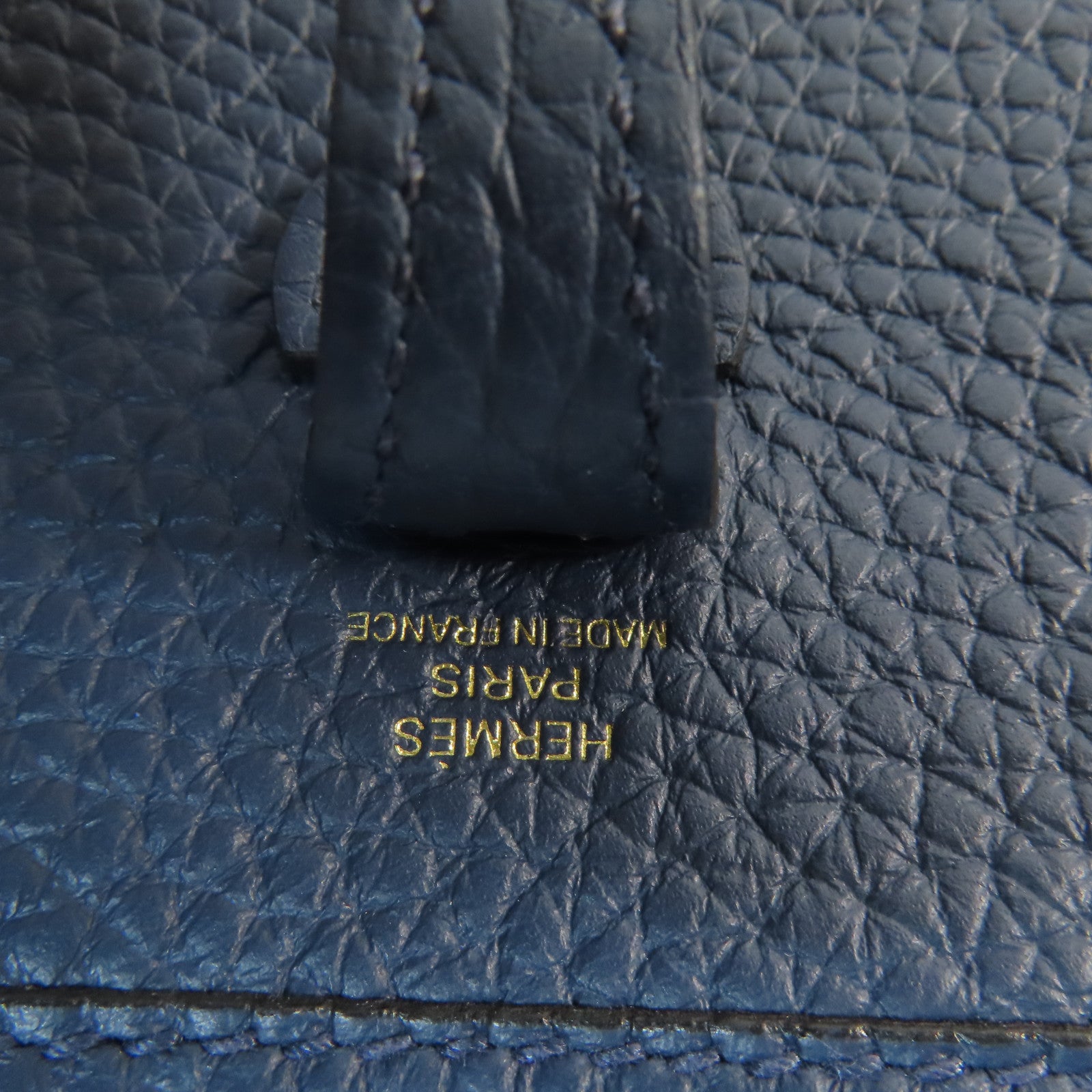 HERMES Clemence皮革Evelyne TPM金扣肩背袋Bleu De Prusse