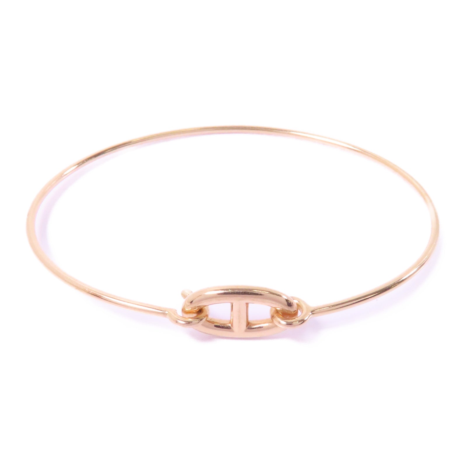 HERMES 18K玫瑰金Ronde Chaine Bracelet手鐲金色