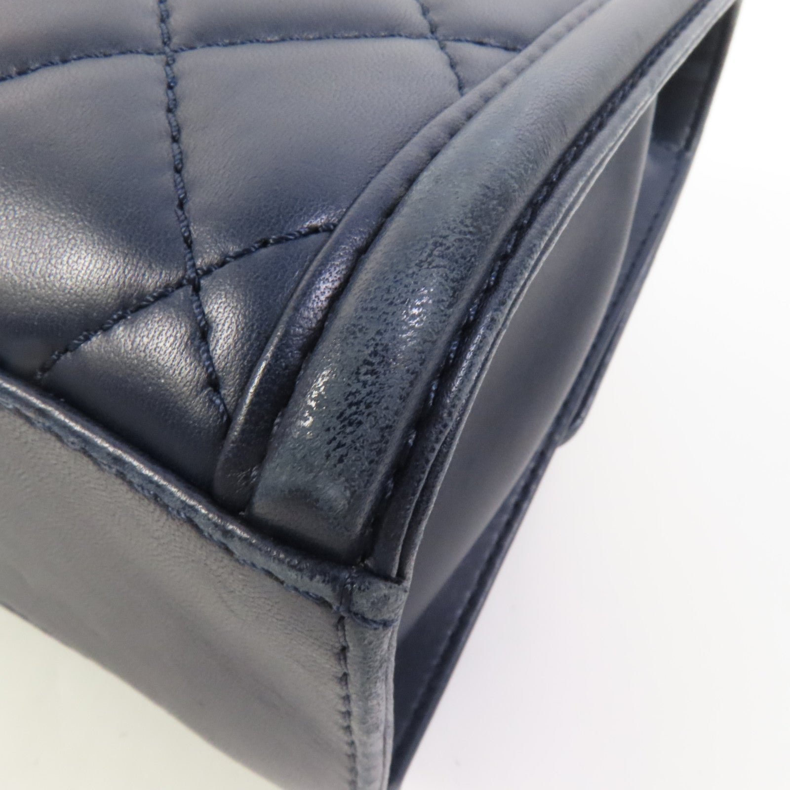 CHANEL 羊皮皮革Chain Shoulder銀扣鏈帶肩背袋