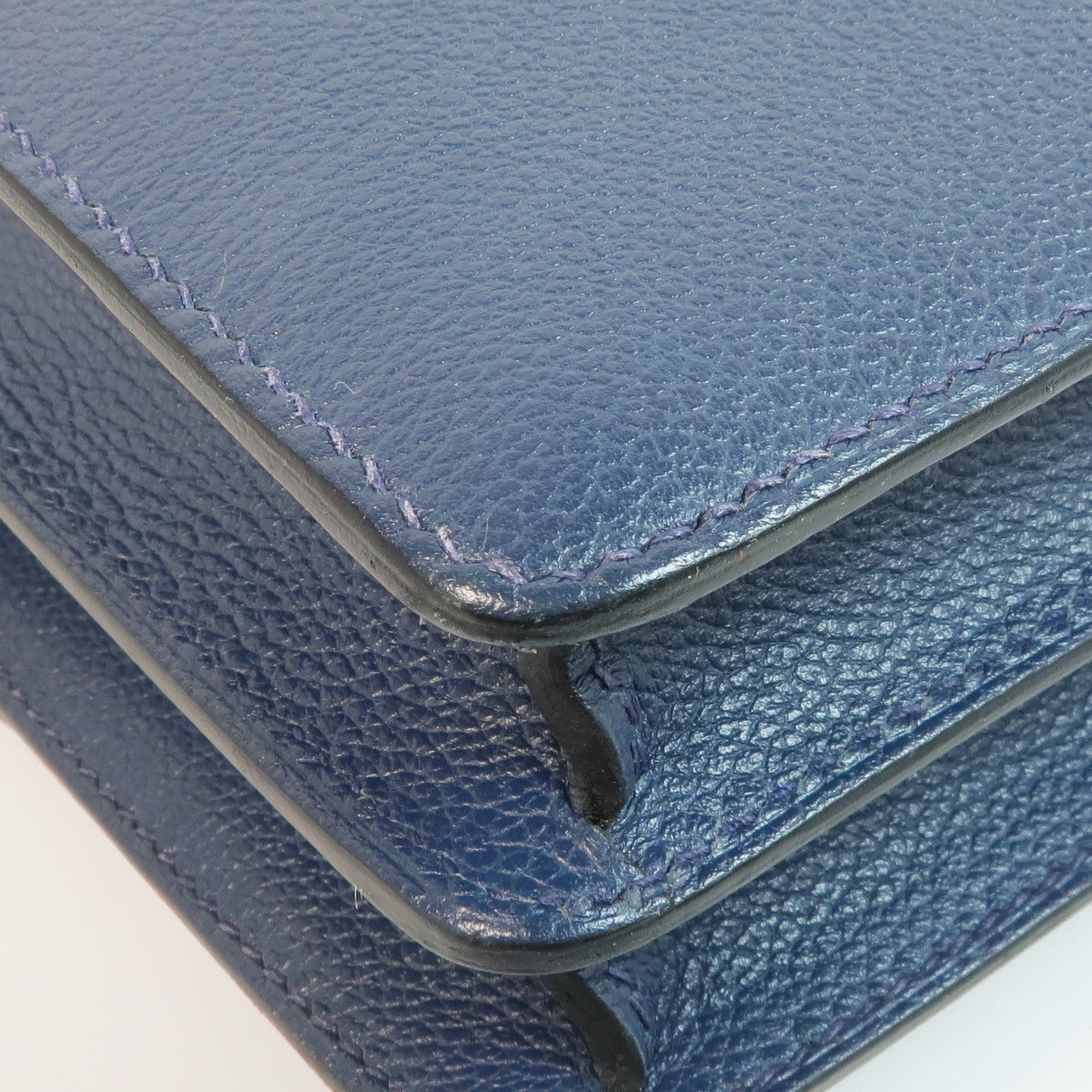 HERMES Evercolor皮革Mini Roulis金扣肩背袋Bleu Brighton