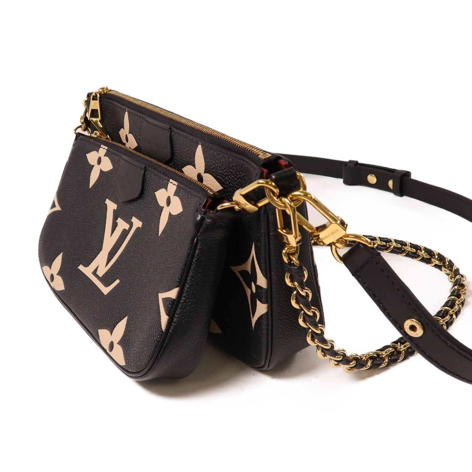 LOUIS VUITTON Monogram Empreinte Multi Pochette Accessoires金扣肩背袋黑色