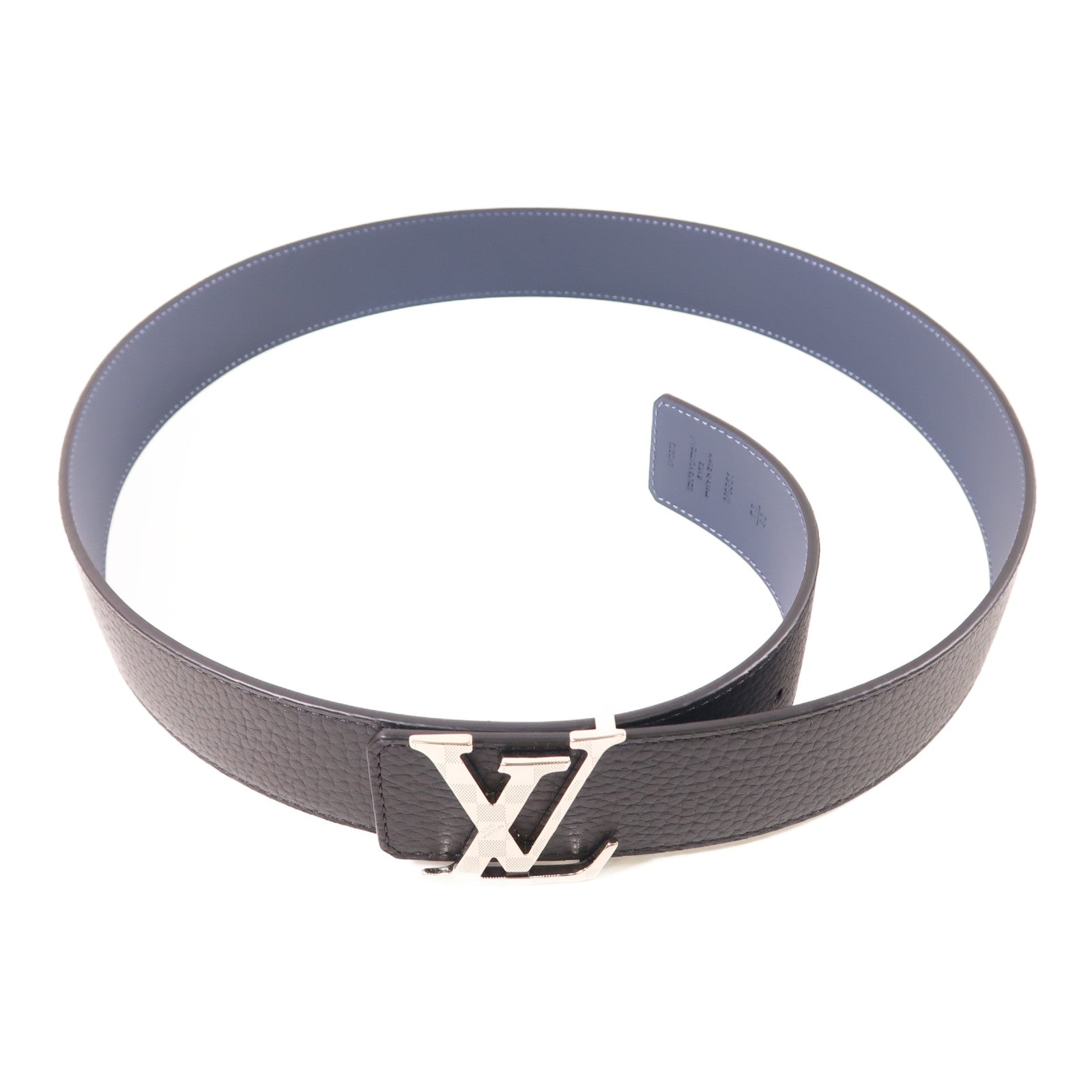 LOUIS VUITTON Damier Belt 95cm銀扣皮帶