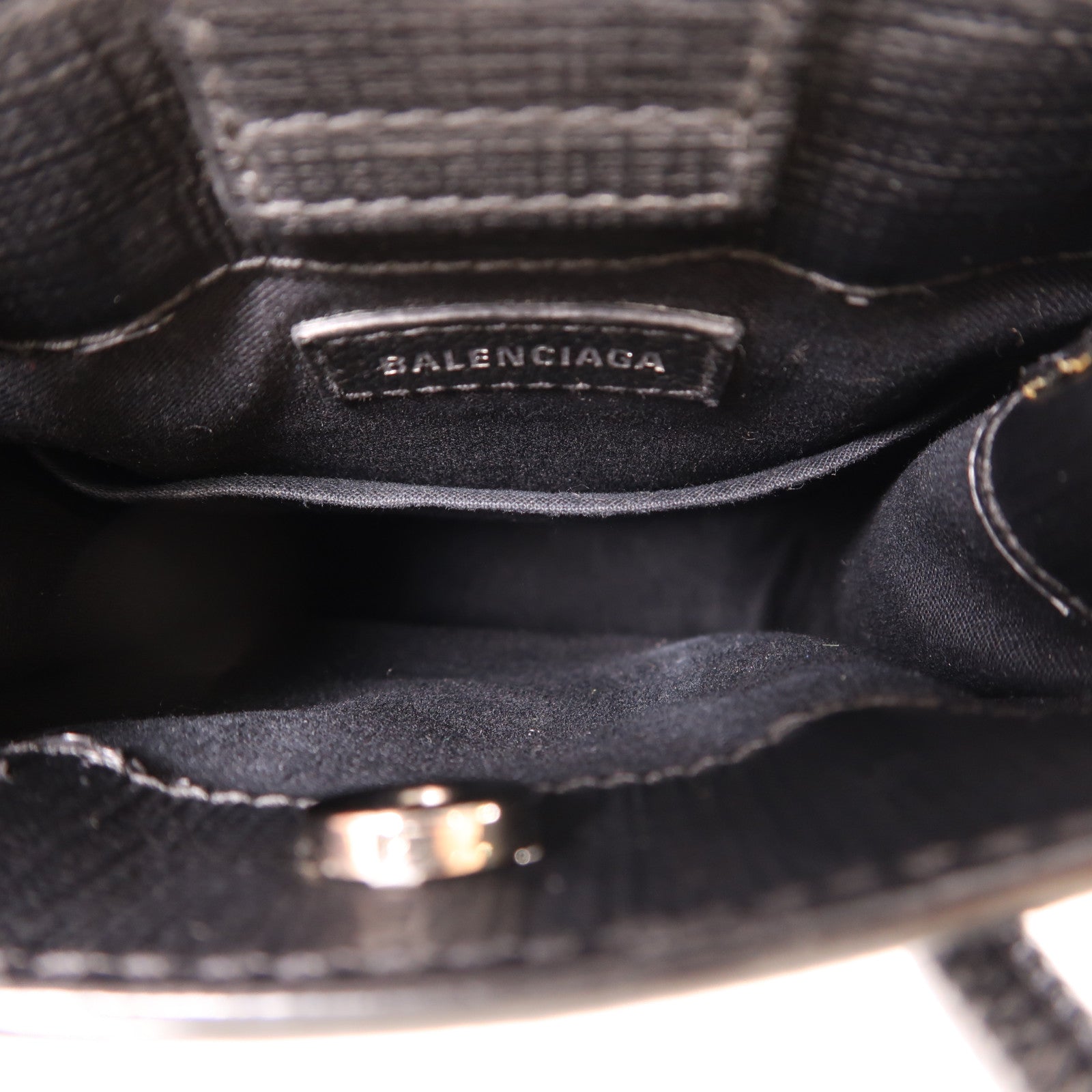 BALENCIAGA 牛皮皮革2 Way Shoulder銀扣手挽肩背兩用袋