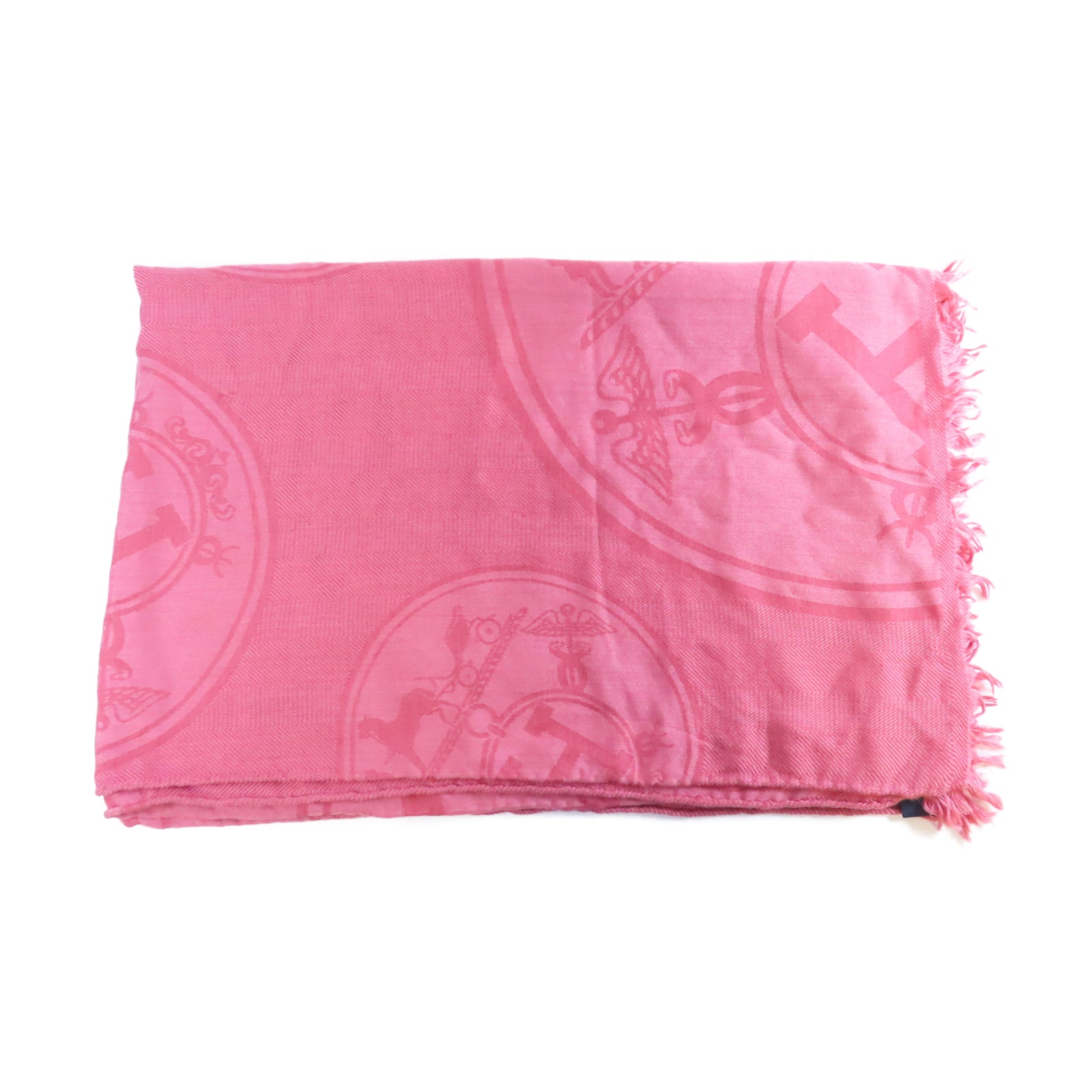HERMES 【激減優惠】羊絨/絲質Scarf圍巾粉紅色