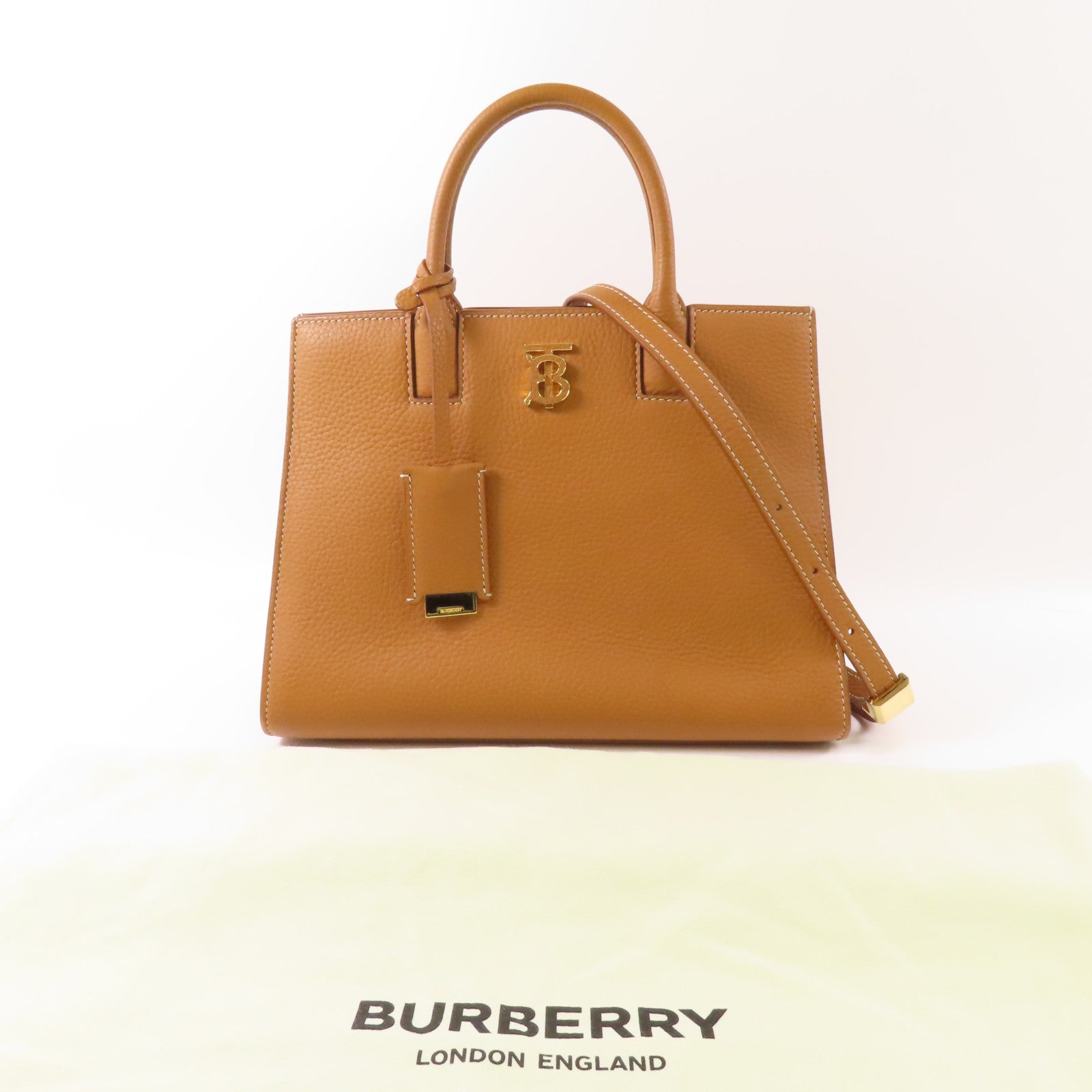 BURBERRY 【激減優惠】牛皮皮革2 Way Shoulder Bag金扣手挽肩背兩用袋