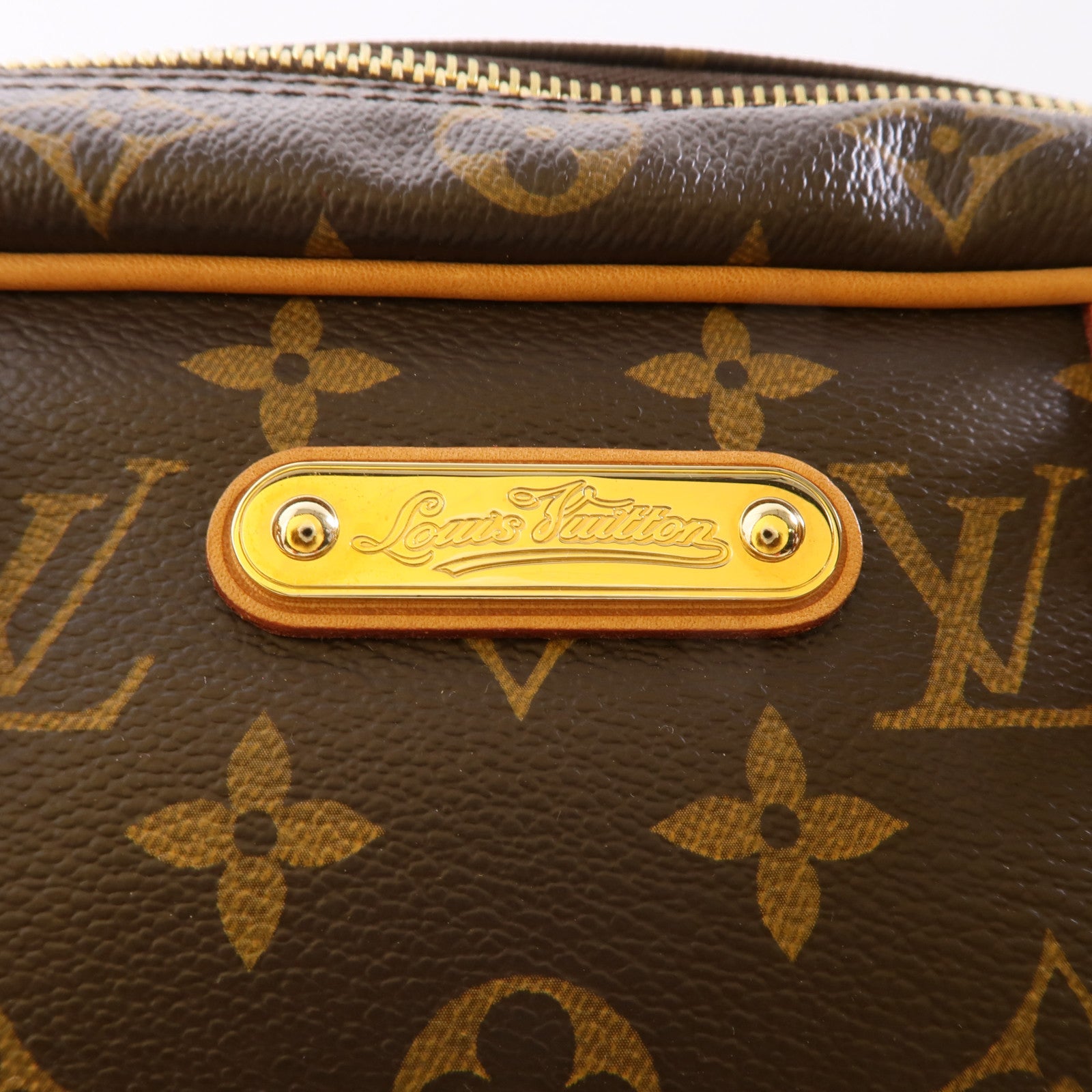 LOUIS VUITTON Monogram Montorgueil PM金扣肩背袋棕色
