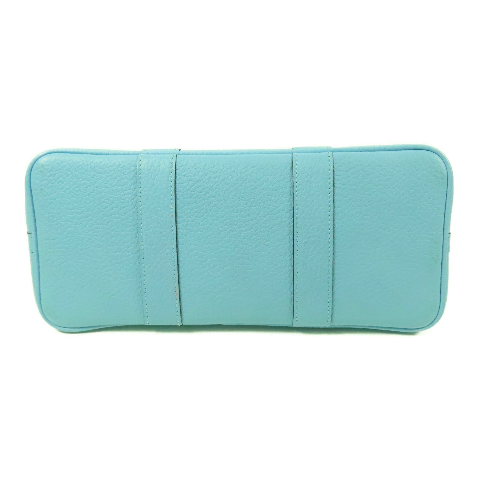HERMES Country皮革Garden Party TPM銀扣手挽袋Bleu Atoll