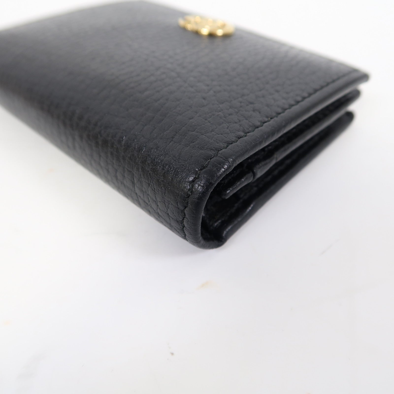 GUCCI 牛皮皮革GG Marmont Wallet金扣錢包黑色