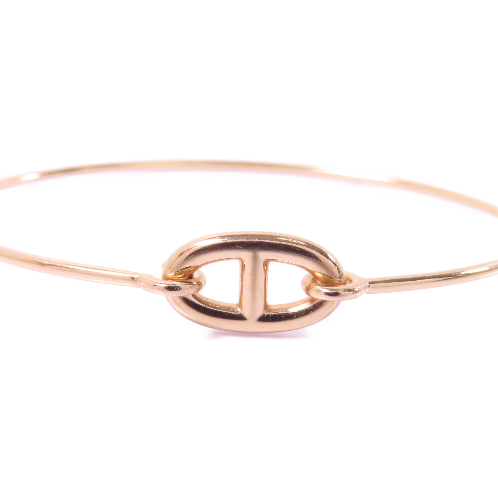 HERMES 18K玫瑰金Ronde Chaine Bracelet手鐲金色