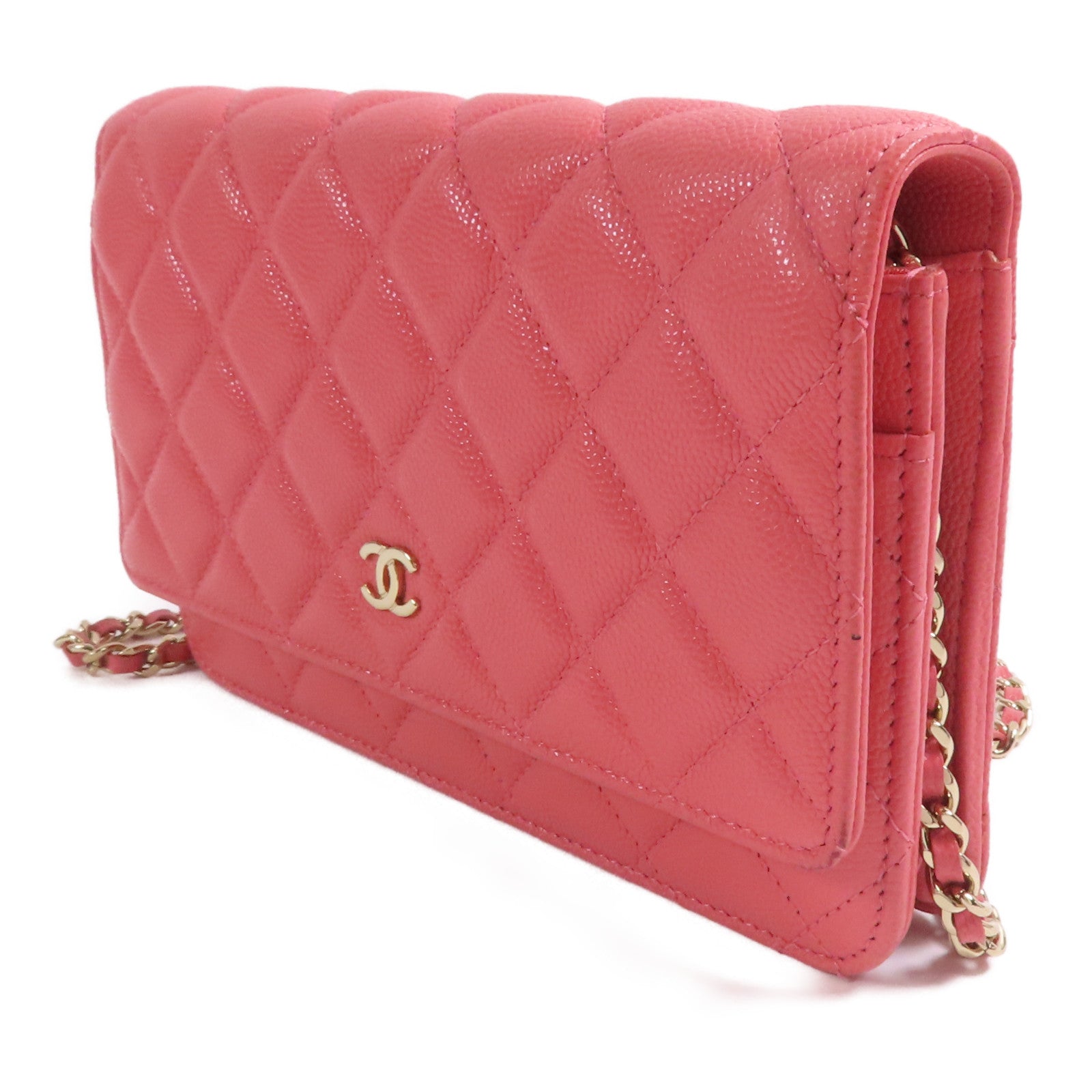 CHANEL 牛皮皮革WOC Wallet On Chain金扣鏈帶肩背袋