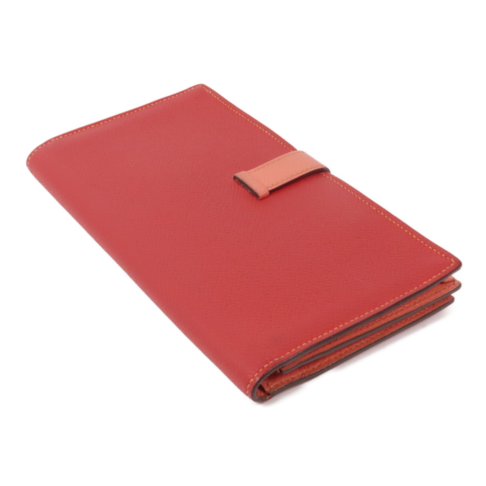 HERMES Epsom皮革Bearn Long Wallet銀扣長錢包Rose Jaipur