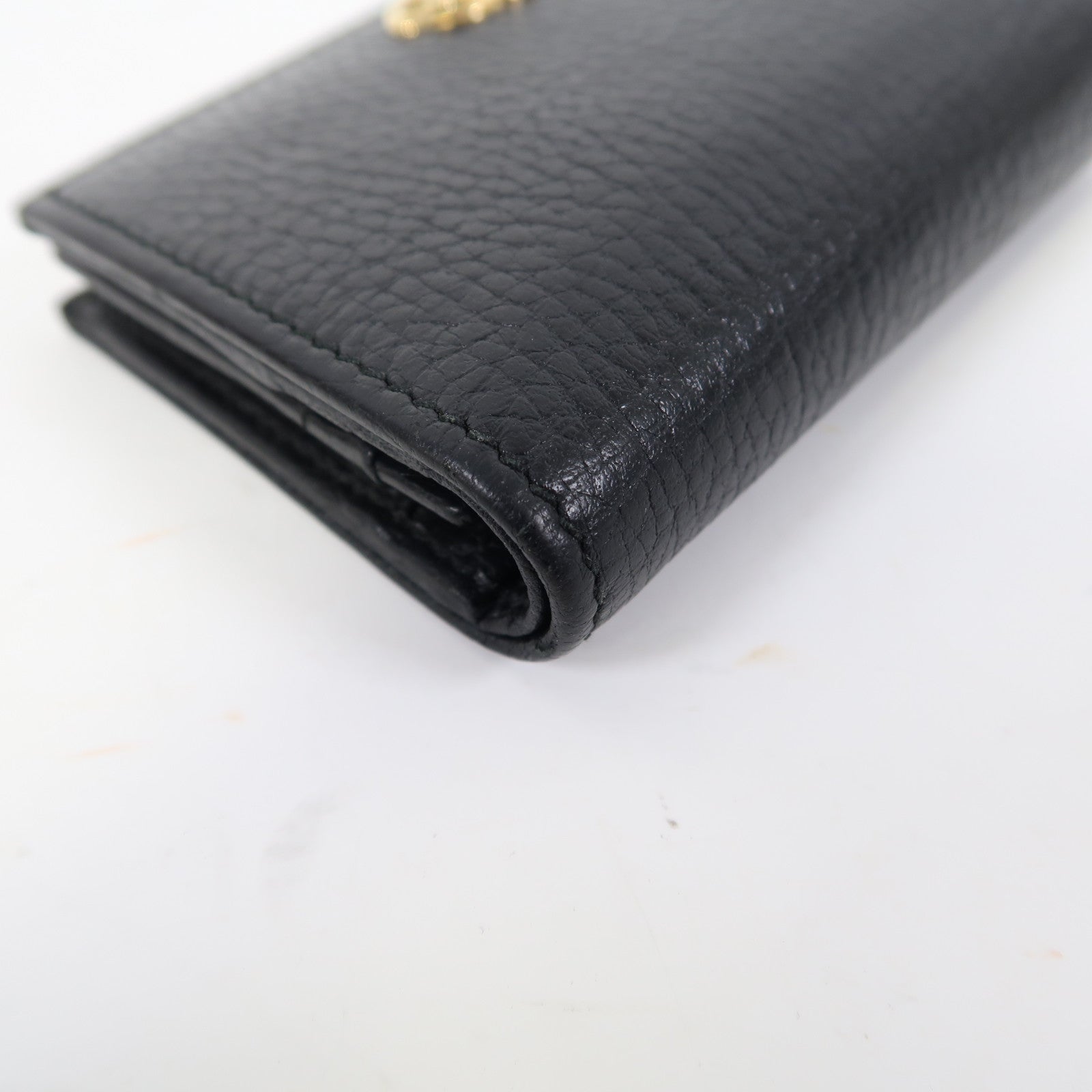 GUCCI 牛皮皮革GG Marmont Wallet金扣錢包黑色