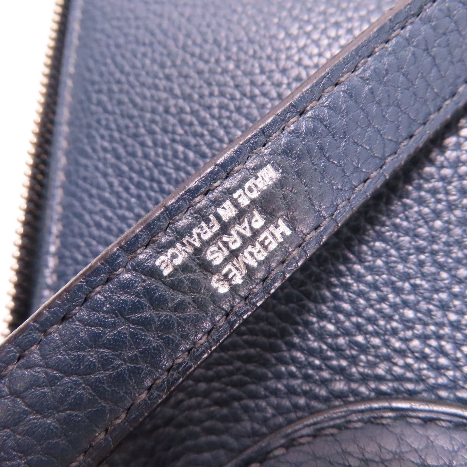 HERMES Taurillon Clemence皮革Bolide 35銀扣手挽肩背兩用袋藍色