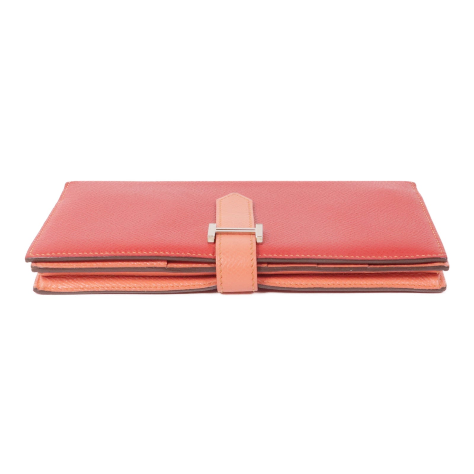 HERMES Epsom皮革Bearn Long Wallet銀扣長錢包Rose Jaipur