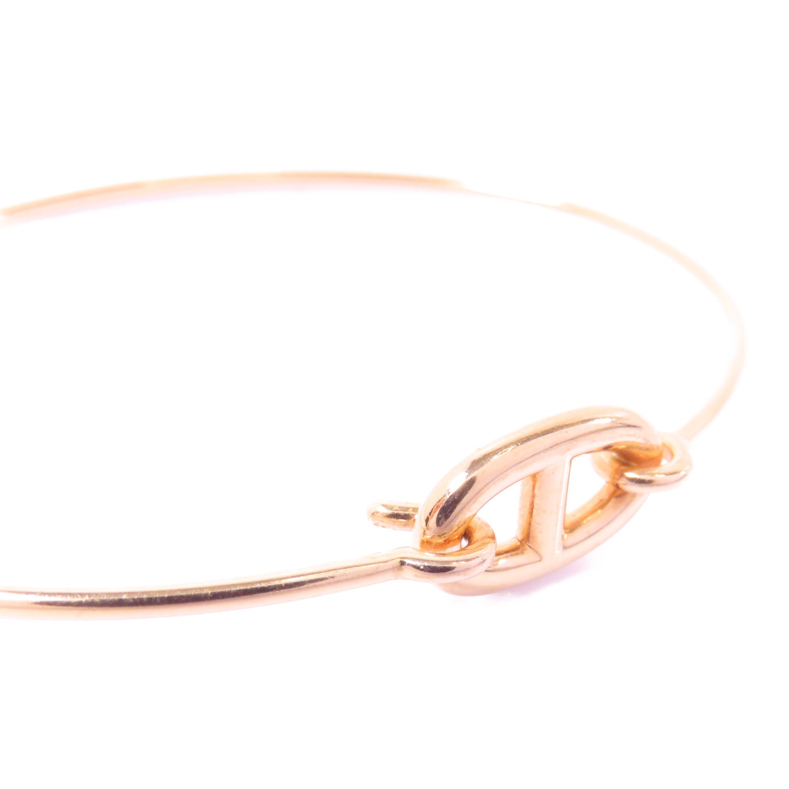 HERMES 18K玫瑰金Ronde Chaine Bracelet手鐲金色