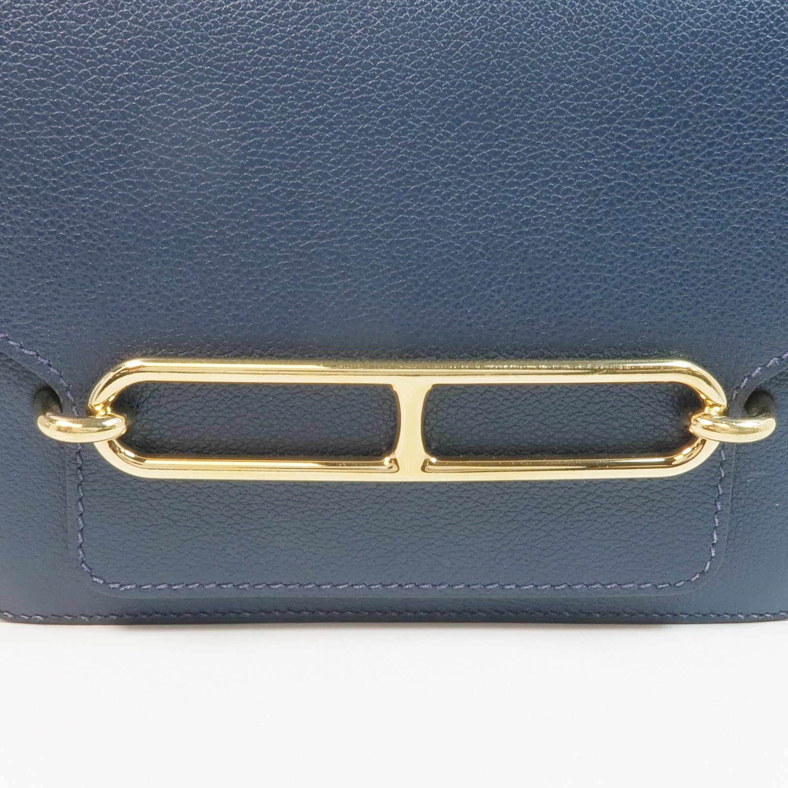 HERMES Evercolor皮革Mini Roulis金扣肩背袋Bleu Brighton