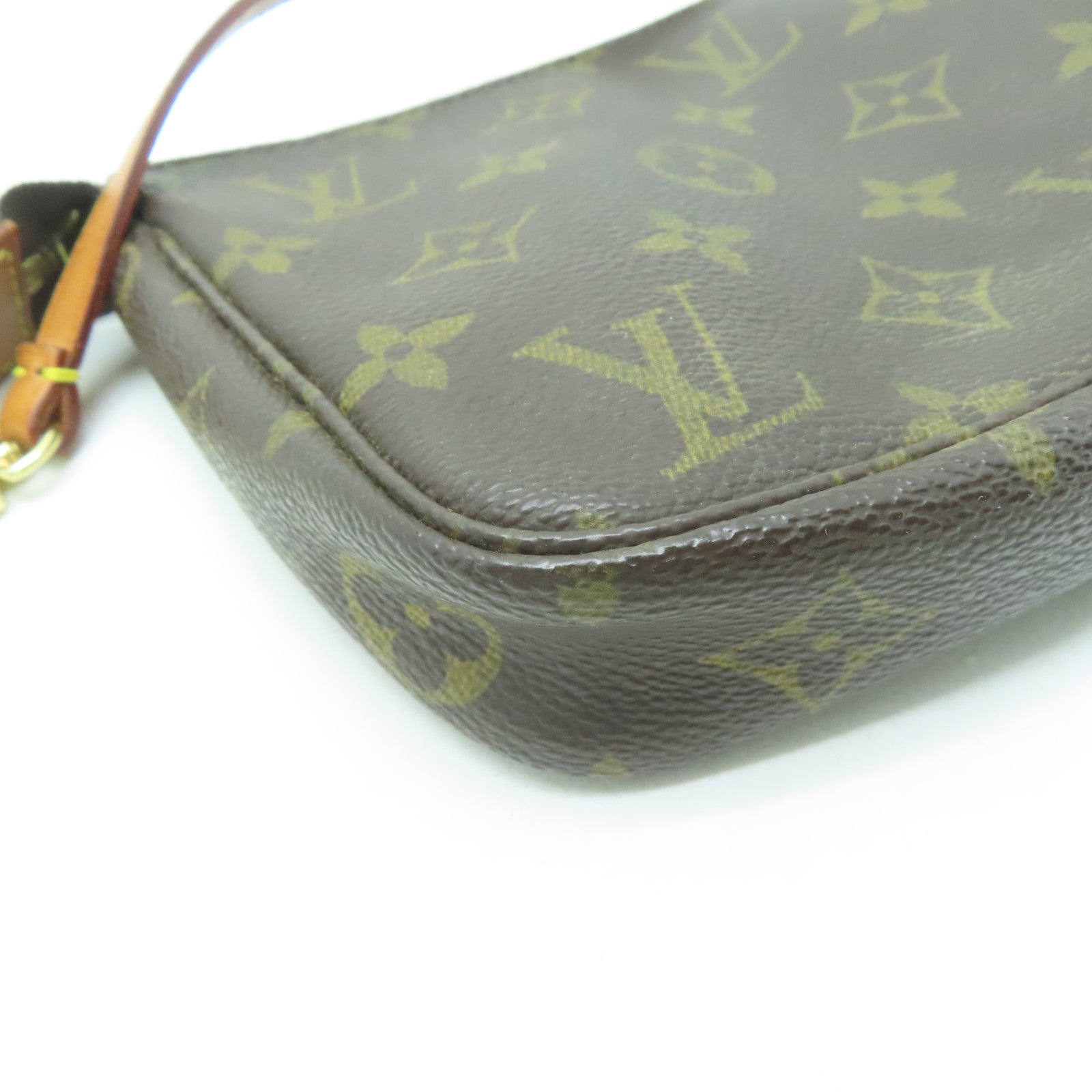 LOUIS VUITTON 【激減優惠】塗層帆布Pochette Accessories金扣手挽袋啡色