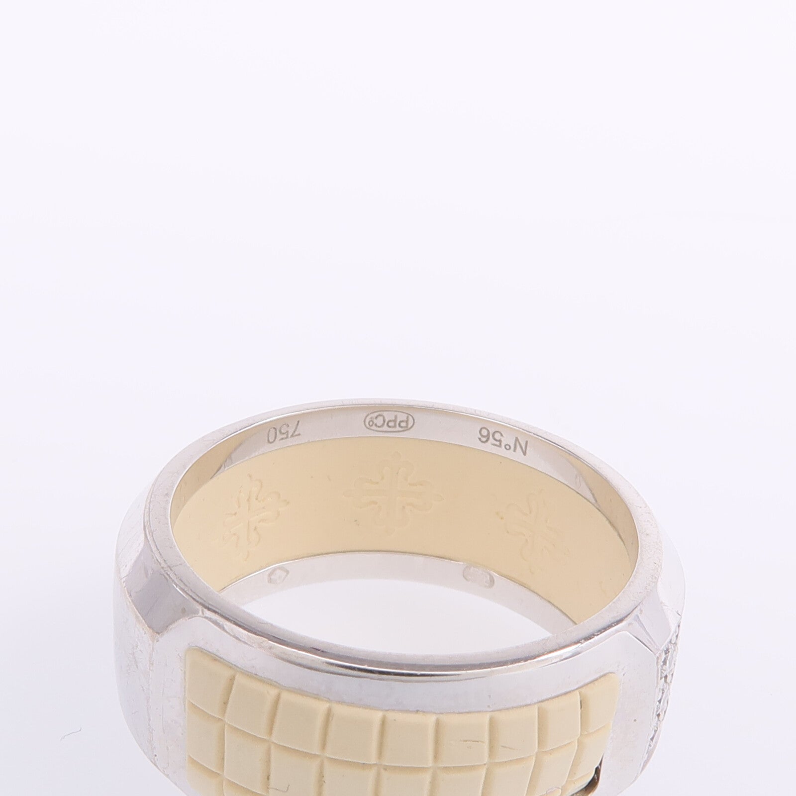JEWELRY 18K白金/橡皮Aquanaut Luce Rubber Ring鑽石戒指US#7.25