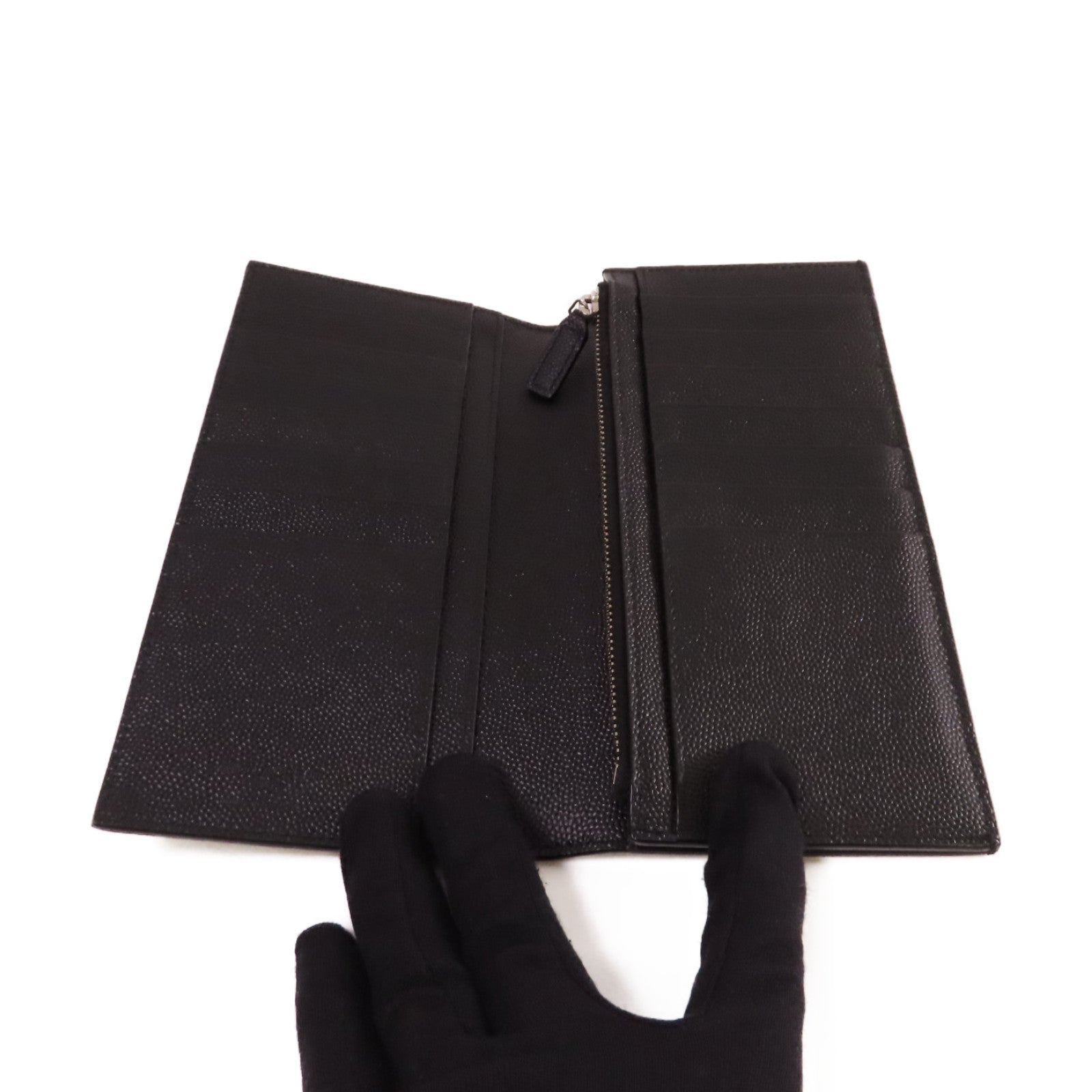 SAINT LAURENT 牛皮皮革Long Wallet長錢包黑色