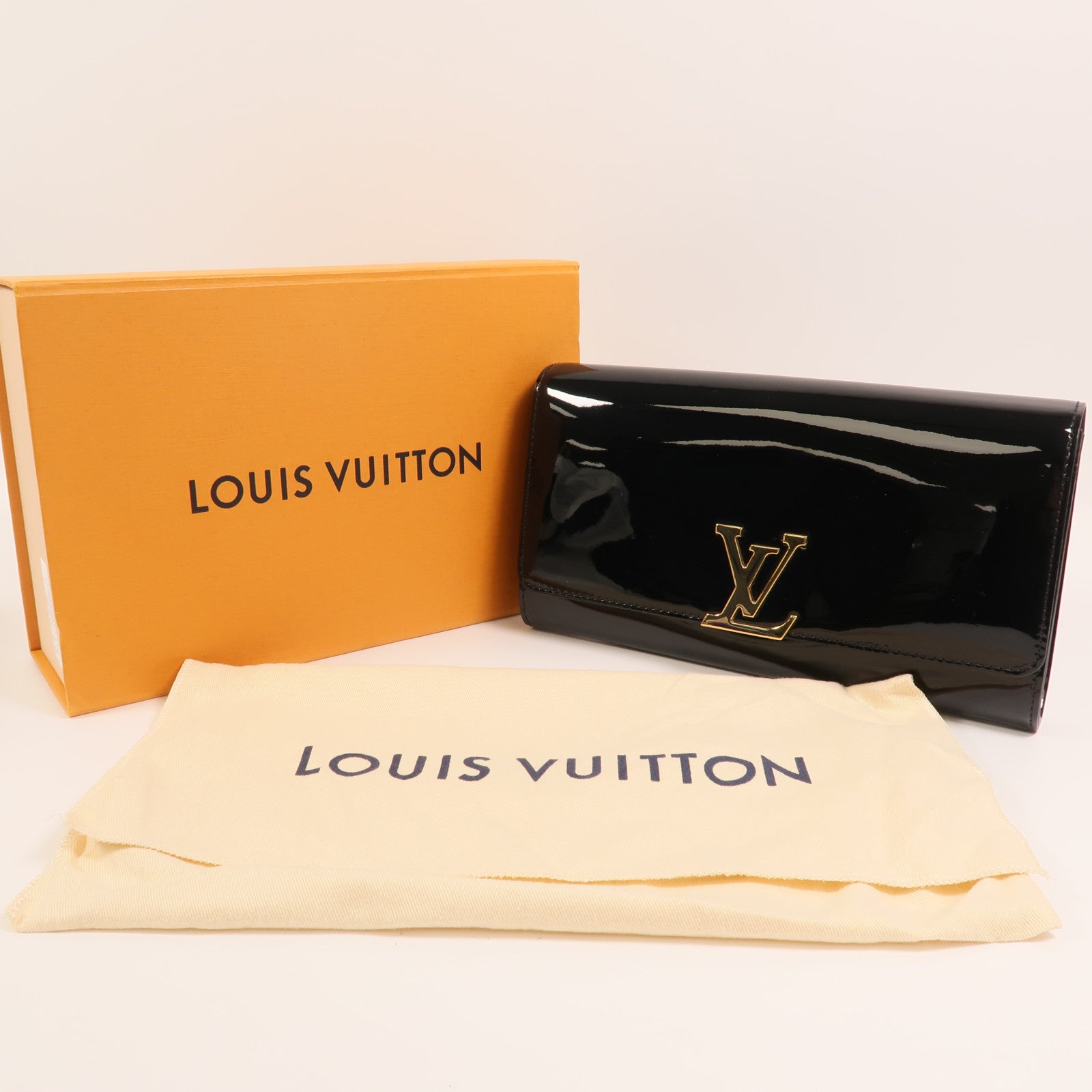LOUIS VUITTON 【激減優惠】Monogram Vernis Louise EW金扣手拿包