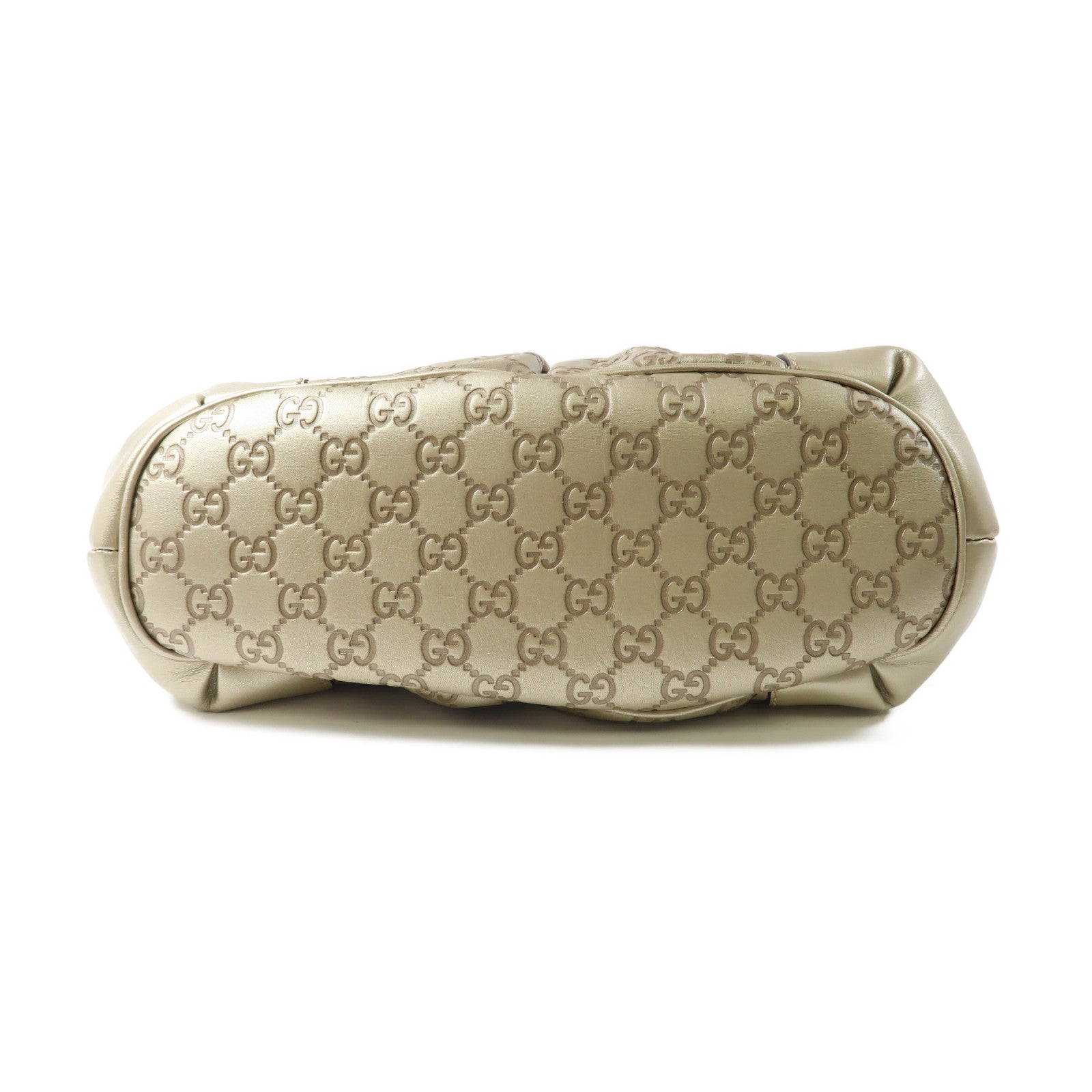 GUCCI 牛皮皮革2 Way Shoulder金扣手挽肩背兩用袋金色