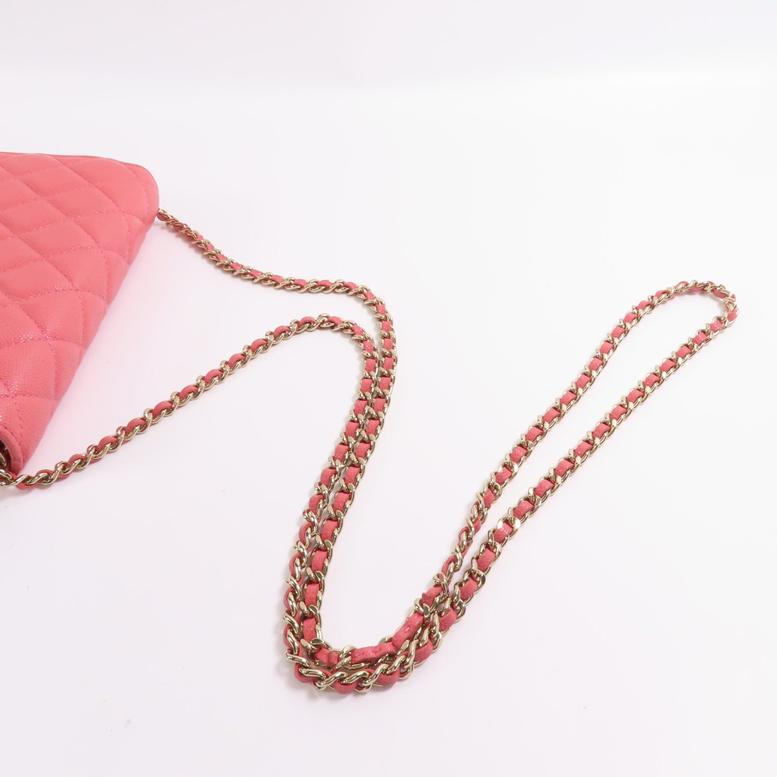 CHANEL 牛皮皮革WOC Wallet On Chain金扣鏈帶肩背袋