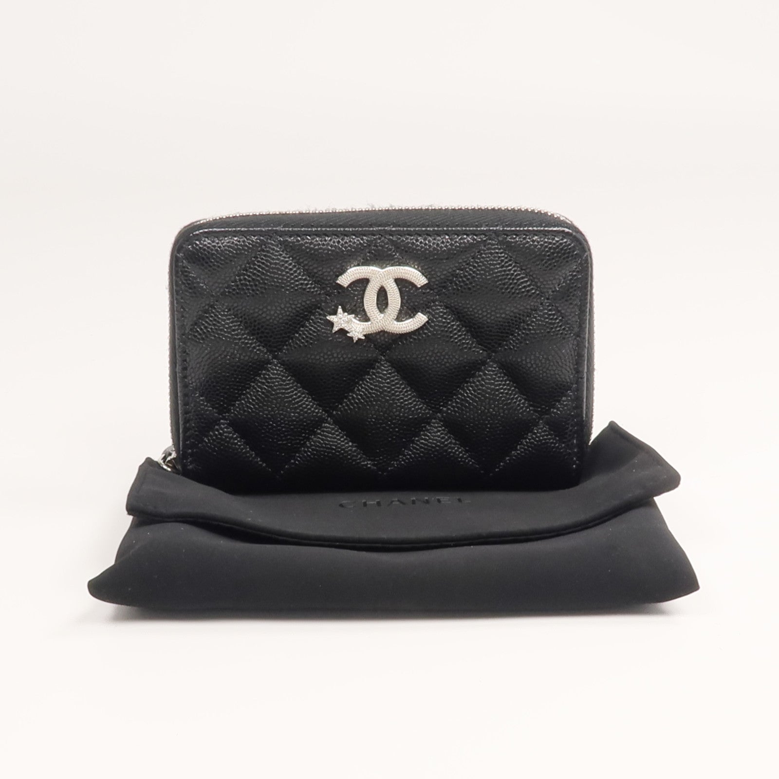 CHANEL 牛皮皮革Coin/Card Case銀扣零錢包/卡片套